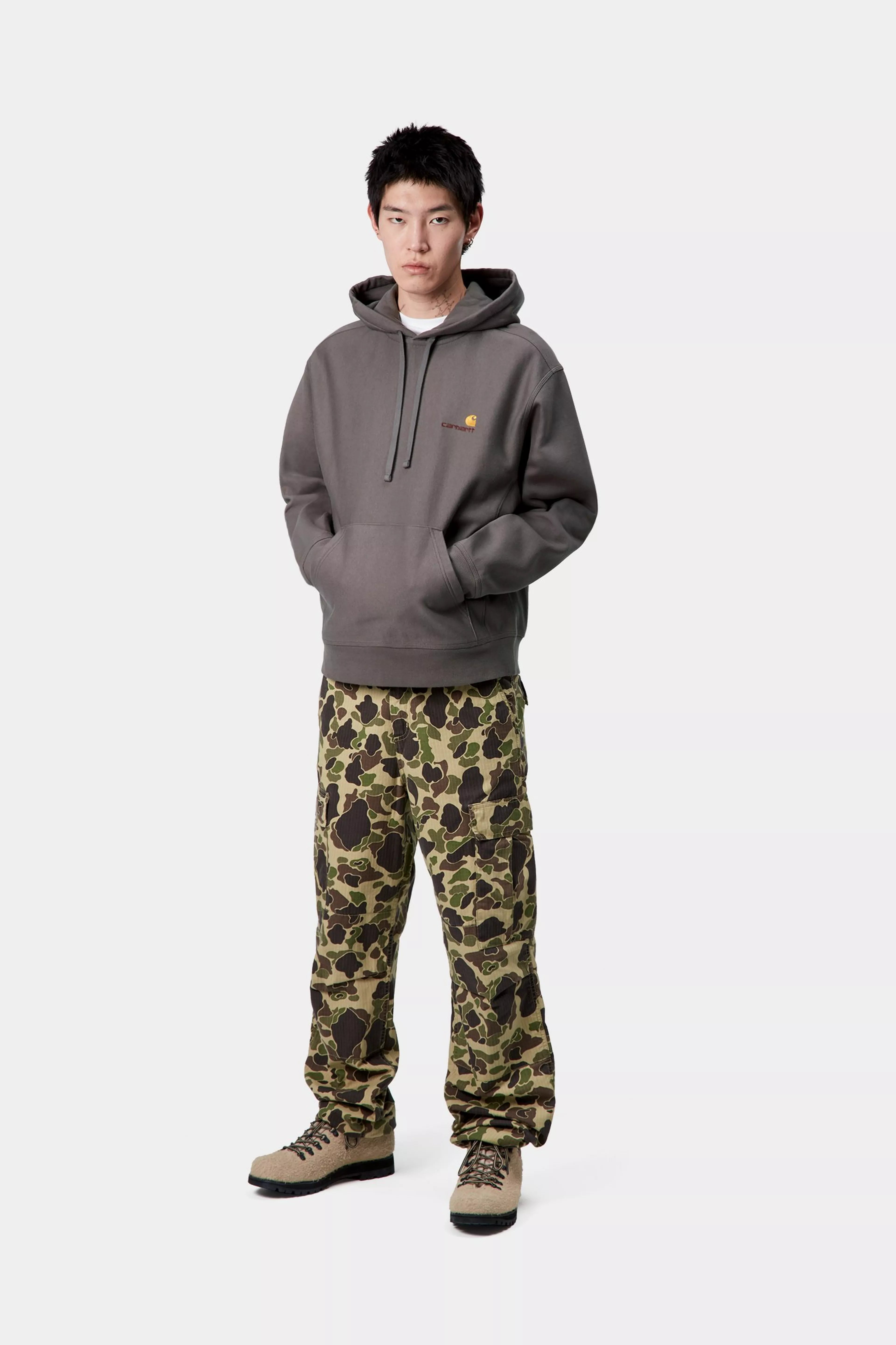 Carhartt Hooded American Script Sweat - Porphyry