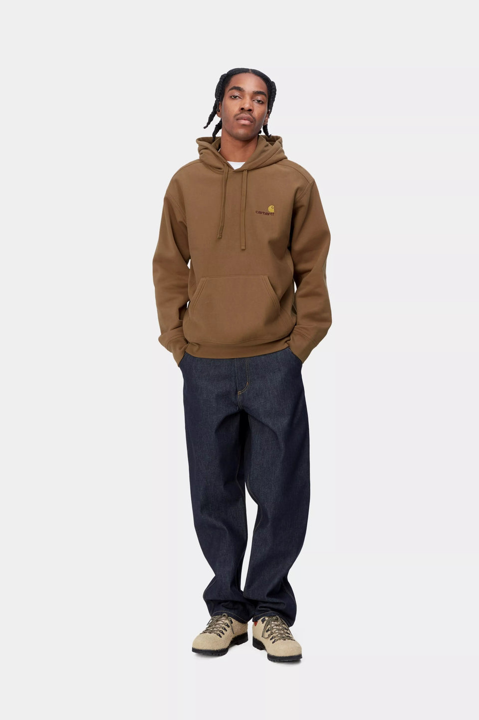 Carhartt Hooded American Script Sweat - Hamilton Brown
