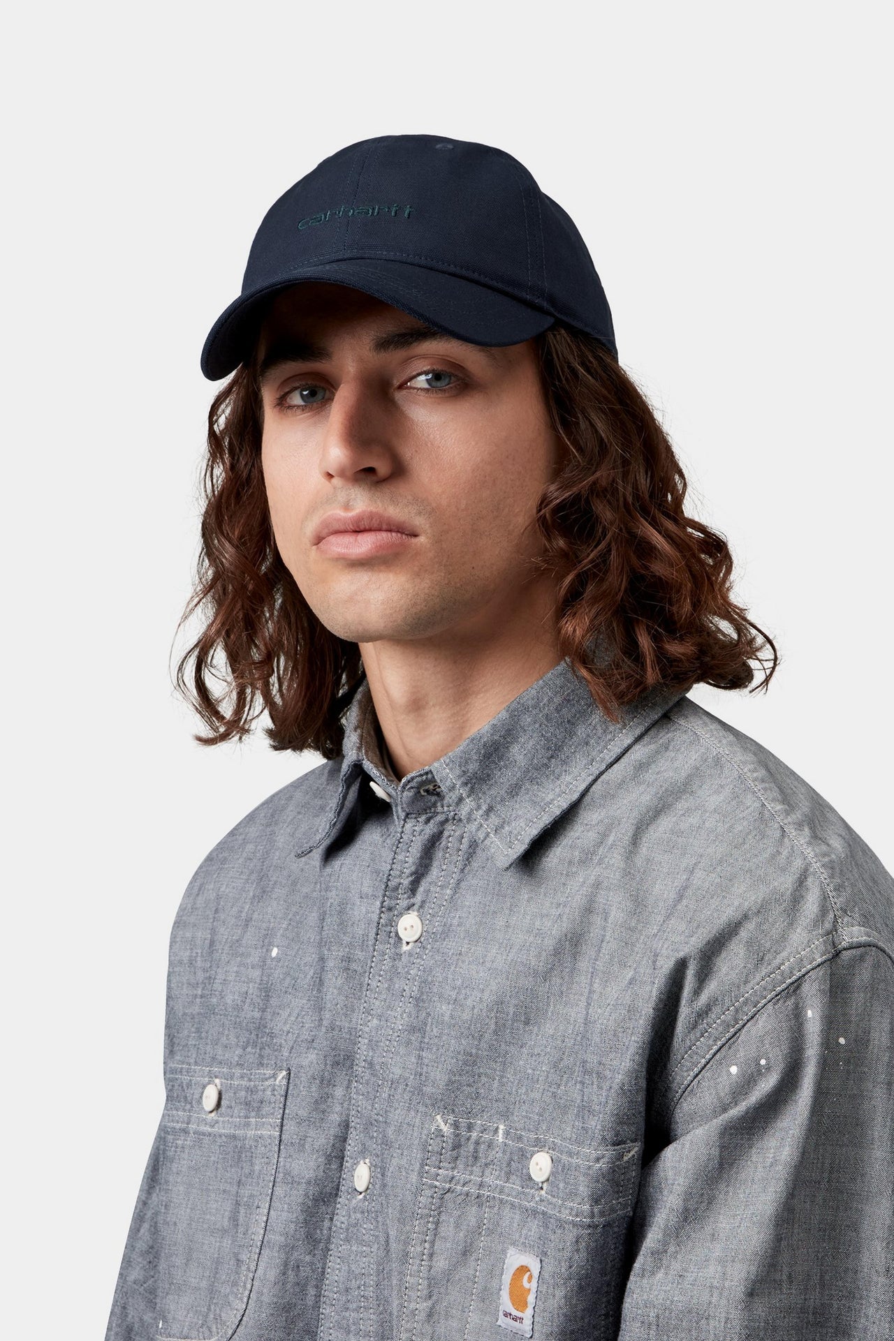 Carhartt Canvas Script Cap - Dark Navy/Dark Scarab