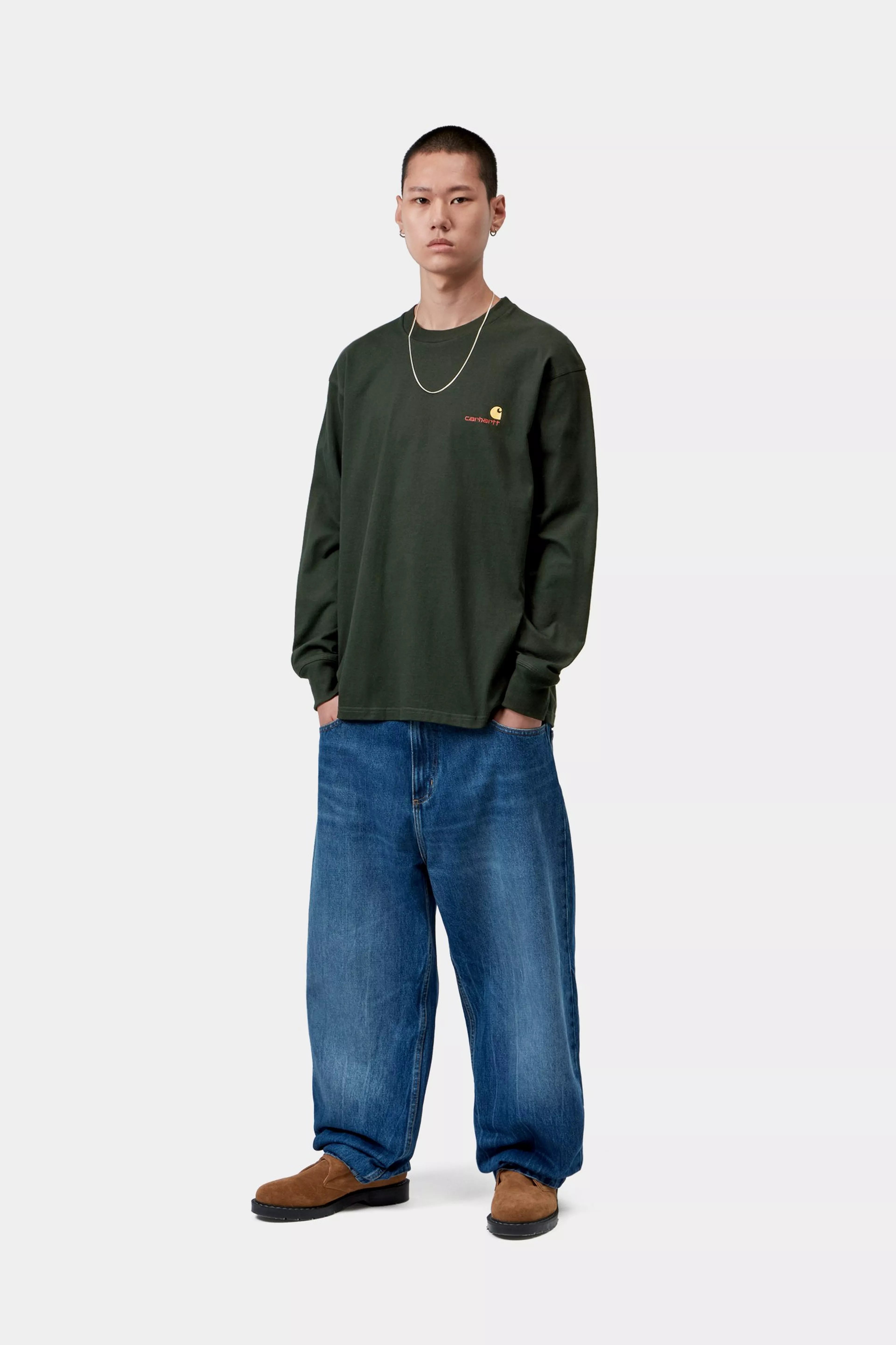 Carhartt L/S American Script T-Shirt - Raven