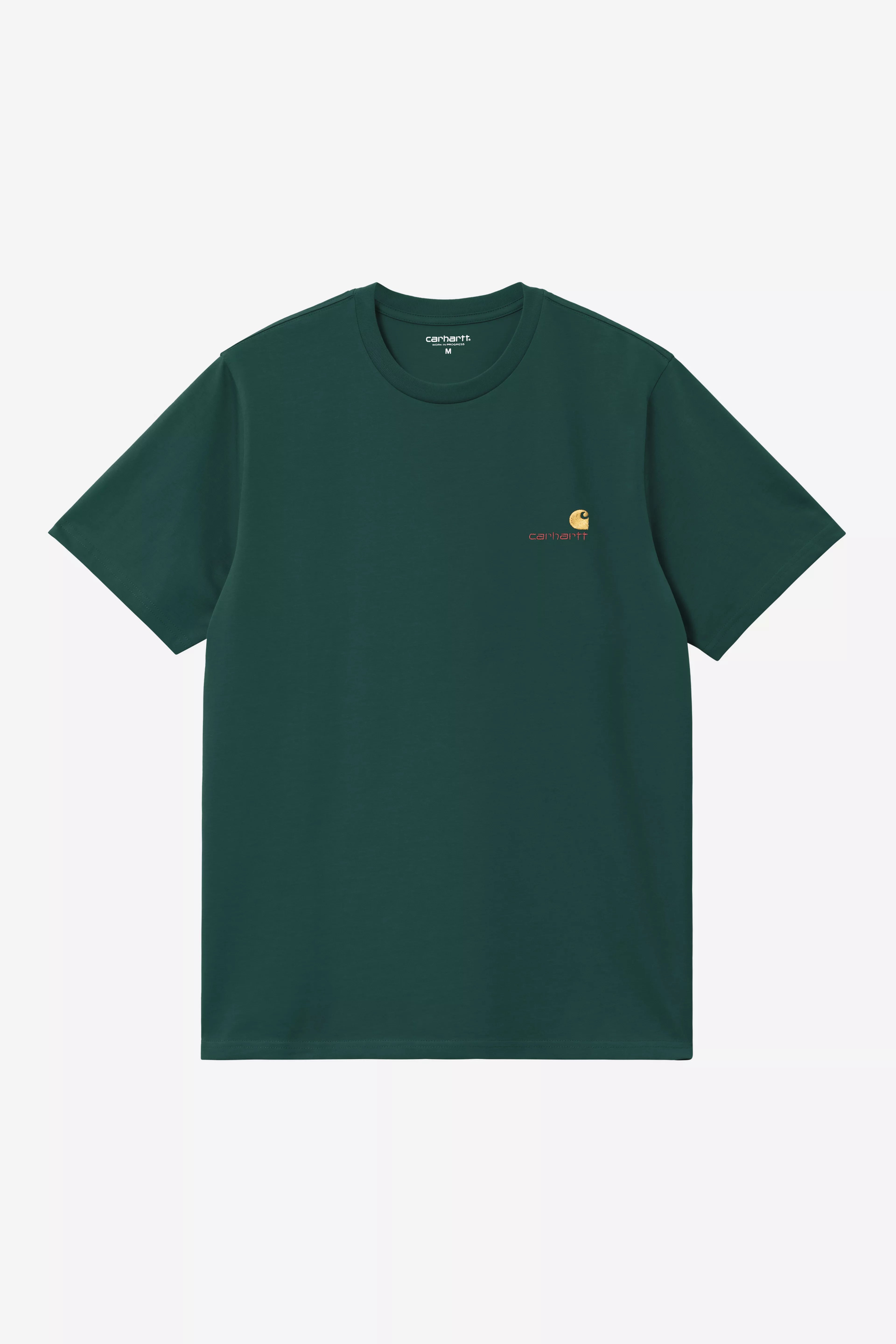 Carhartt S/S American Script T-Shirt - Dark Fir - Stencil