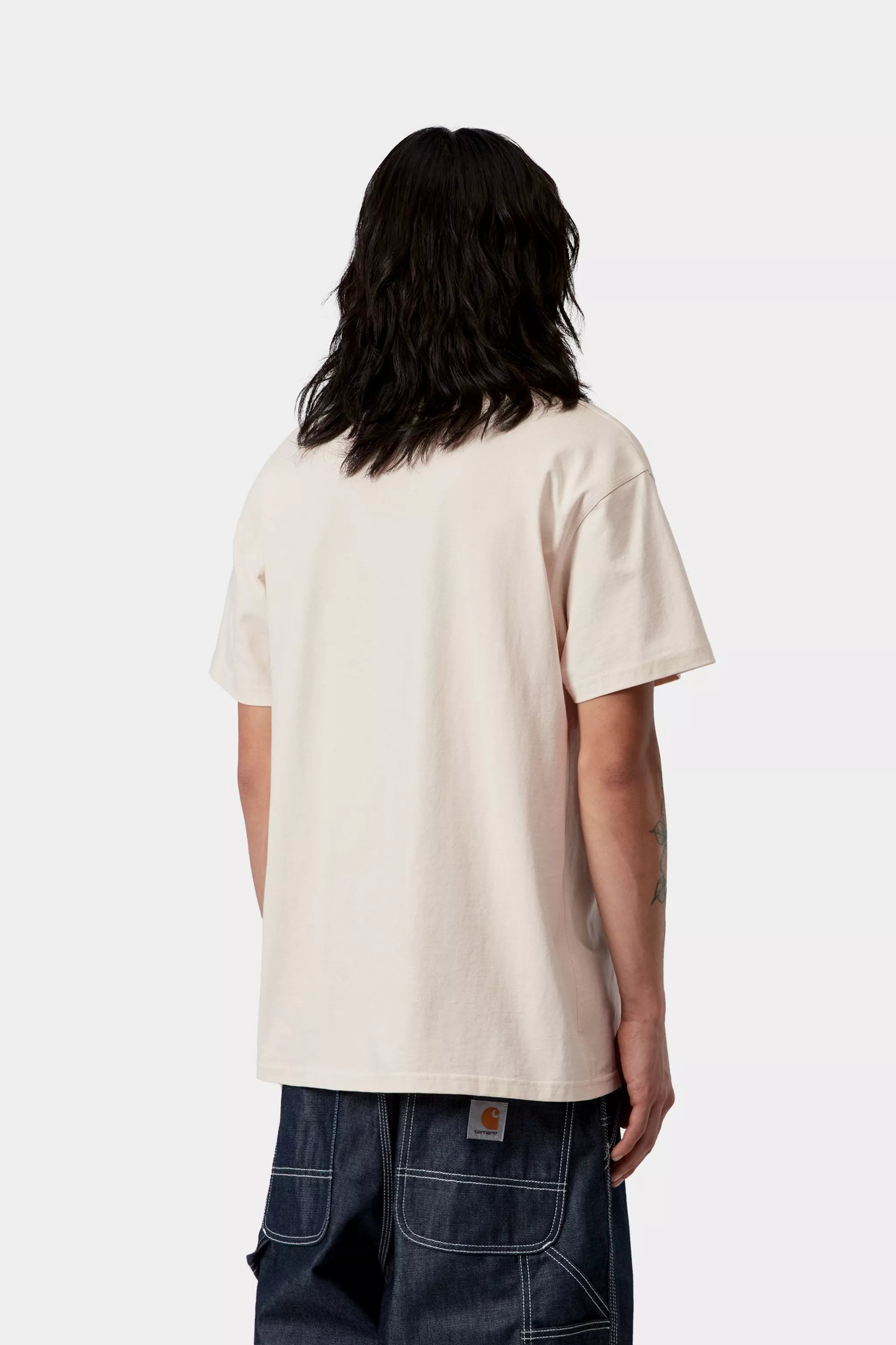 Carhartt S/S American Script T-Shirt - Natural - Stencil
