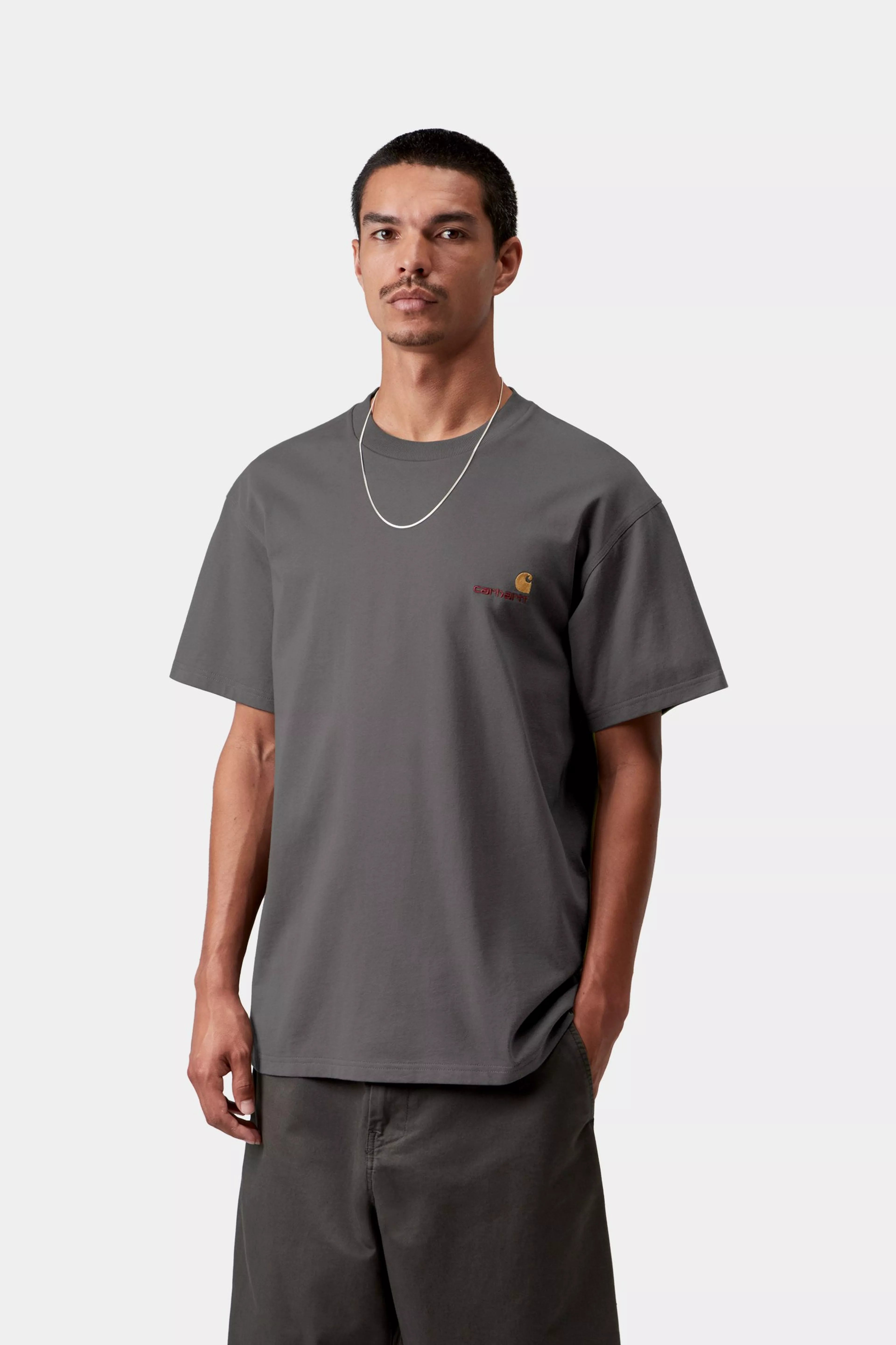 Carhartt S/S American Script T-Shirt - Graphite