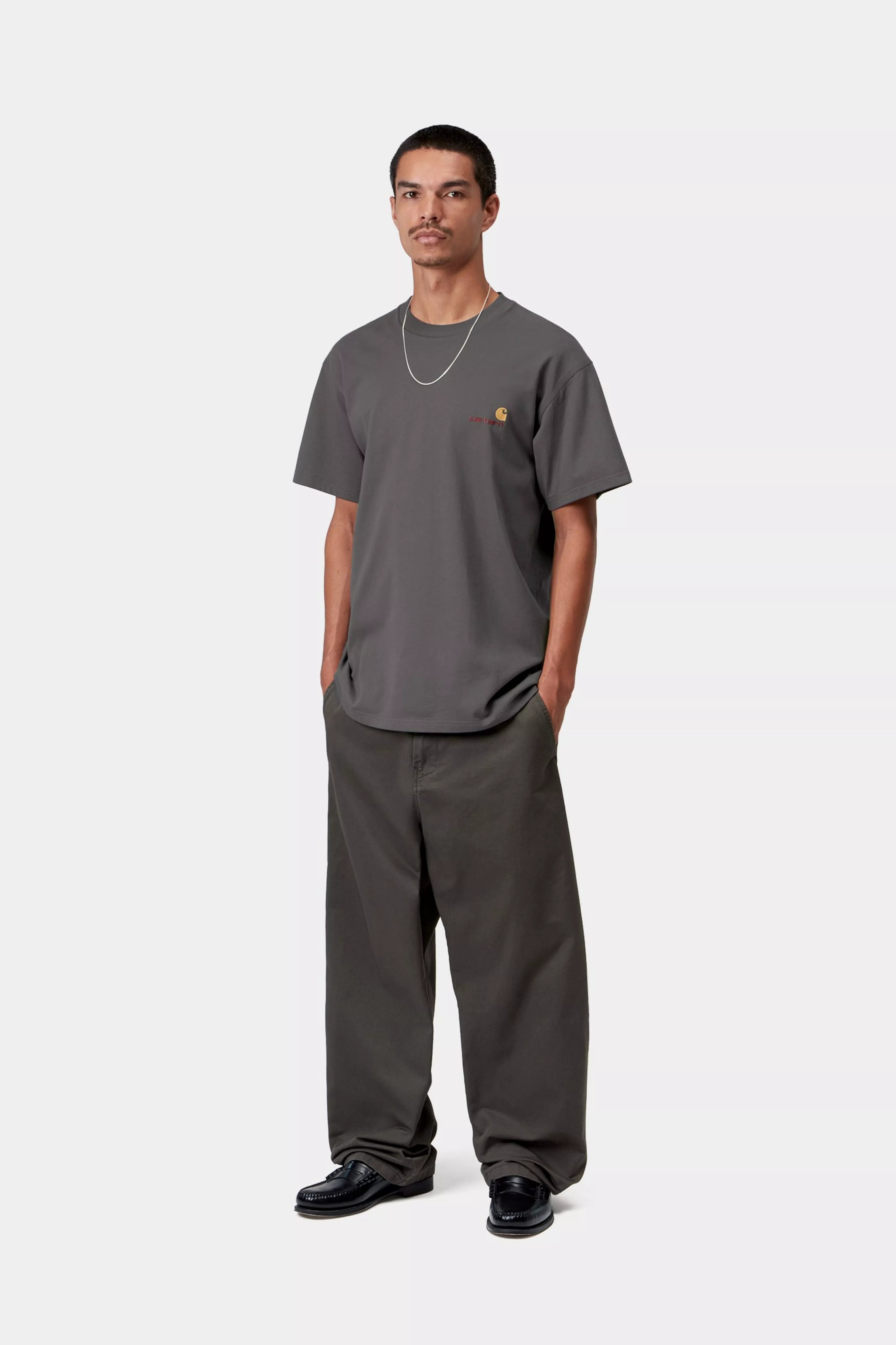 Carhartt S/S American Script T-Shirt - Graphite