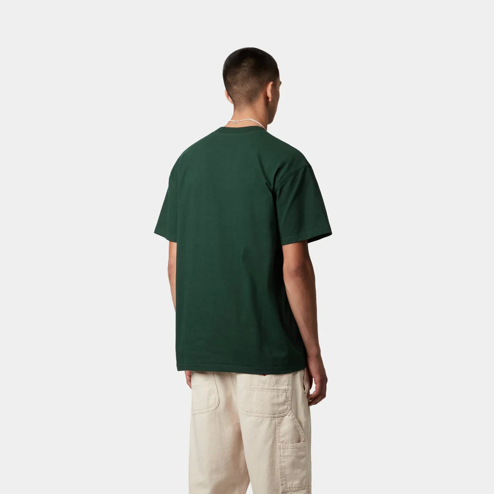 Carhartt S/S American Script T-Shirt - Conifer - Stencil