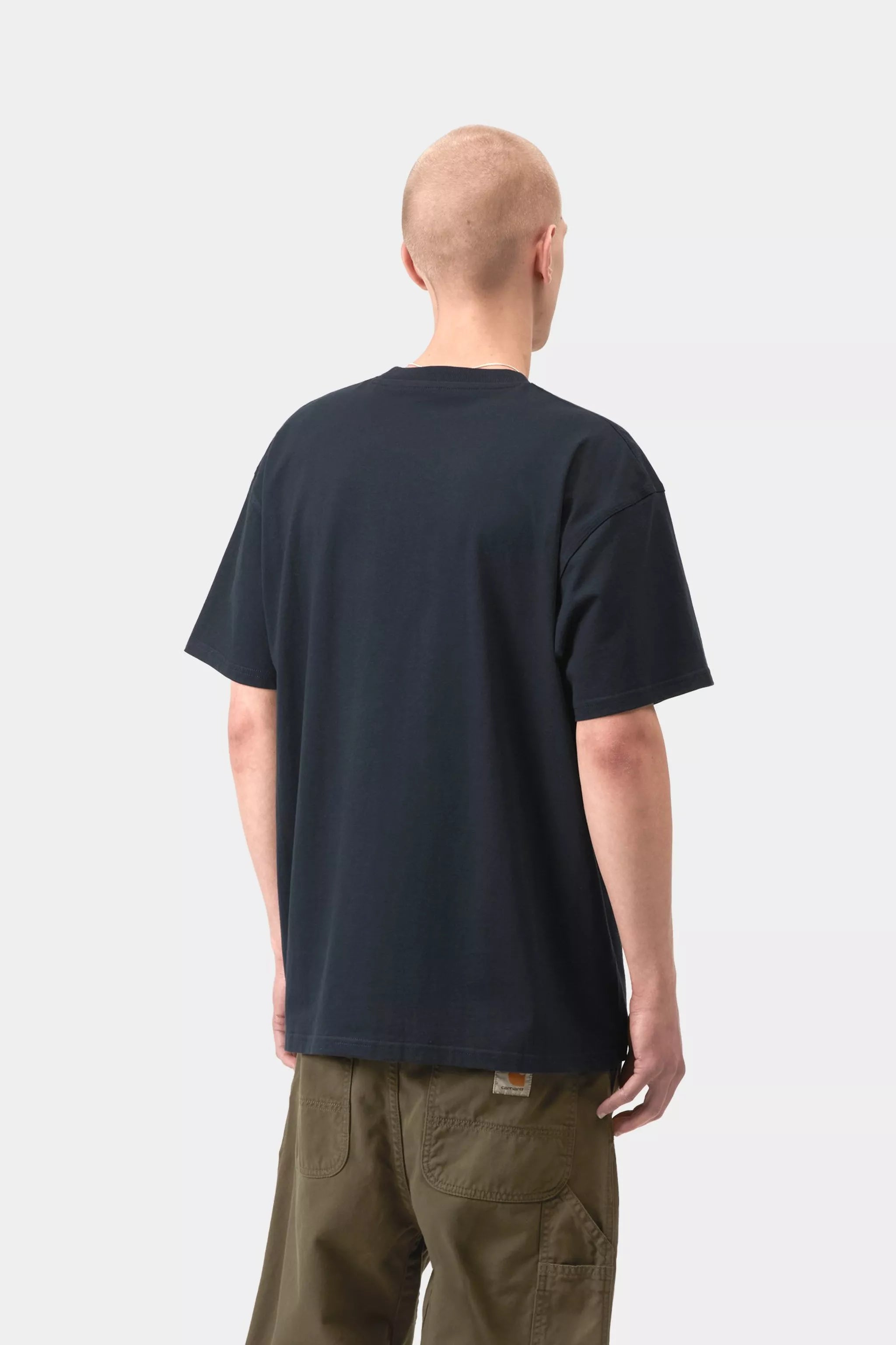 Carhartt S/S American Script T-Shirt - Deep Night - Stencil