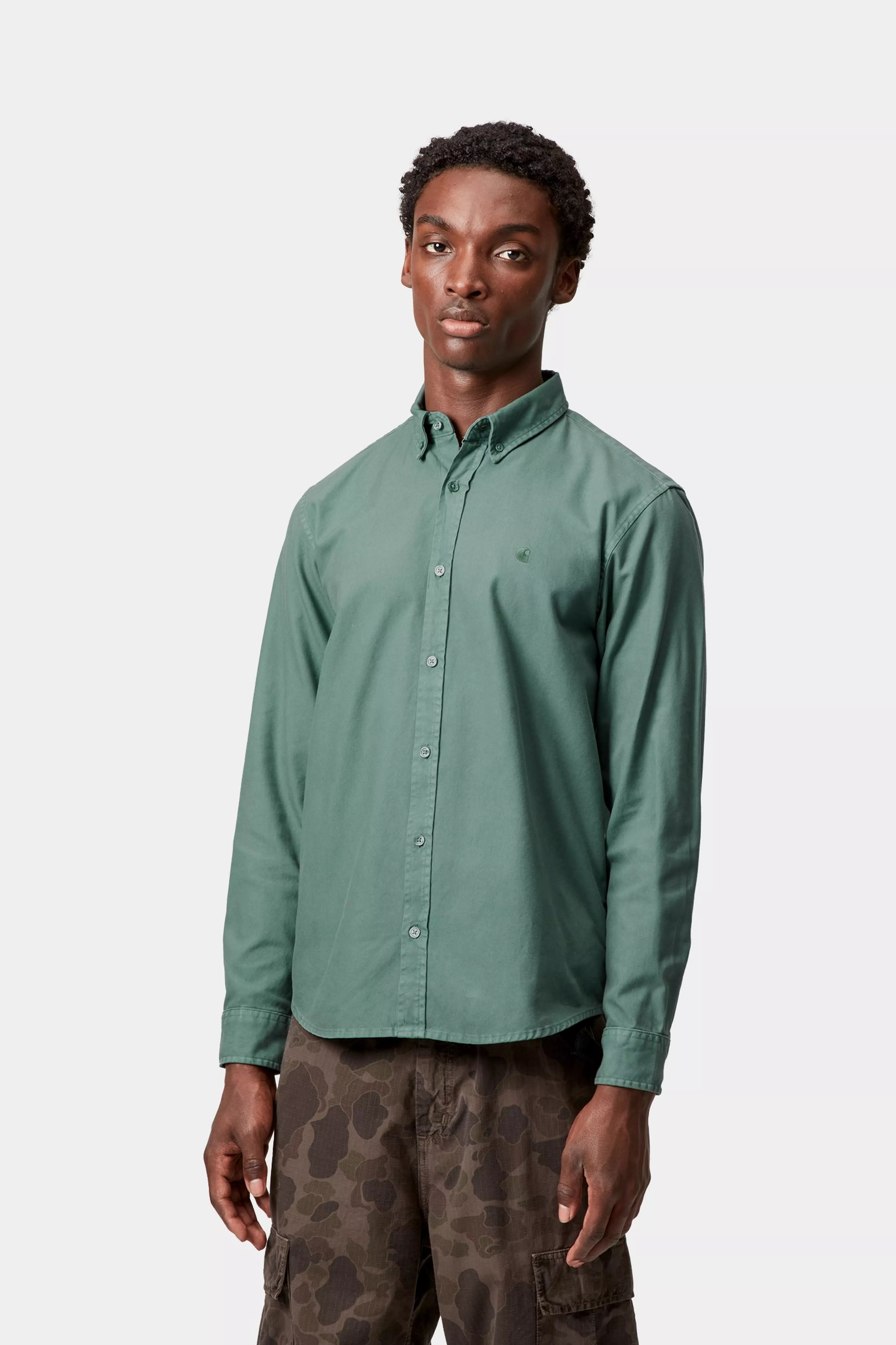 Carhartt L/S Bolton Shirt - Silver Pine - Stencil