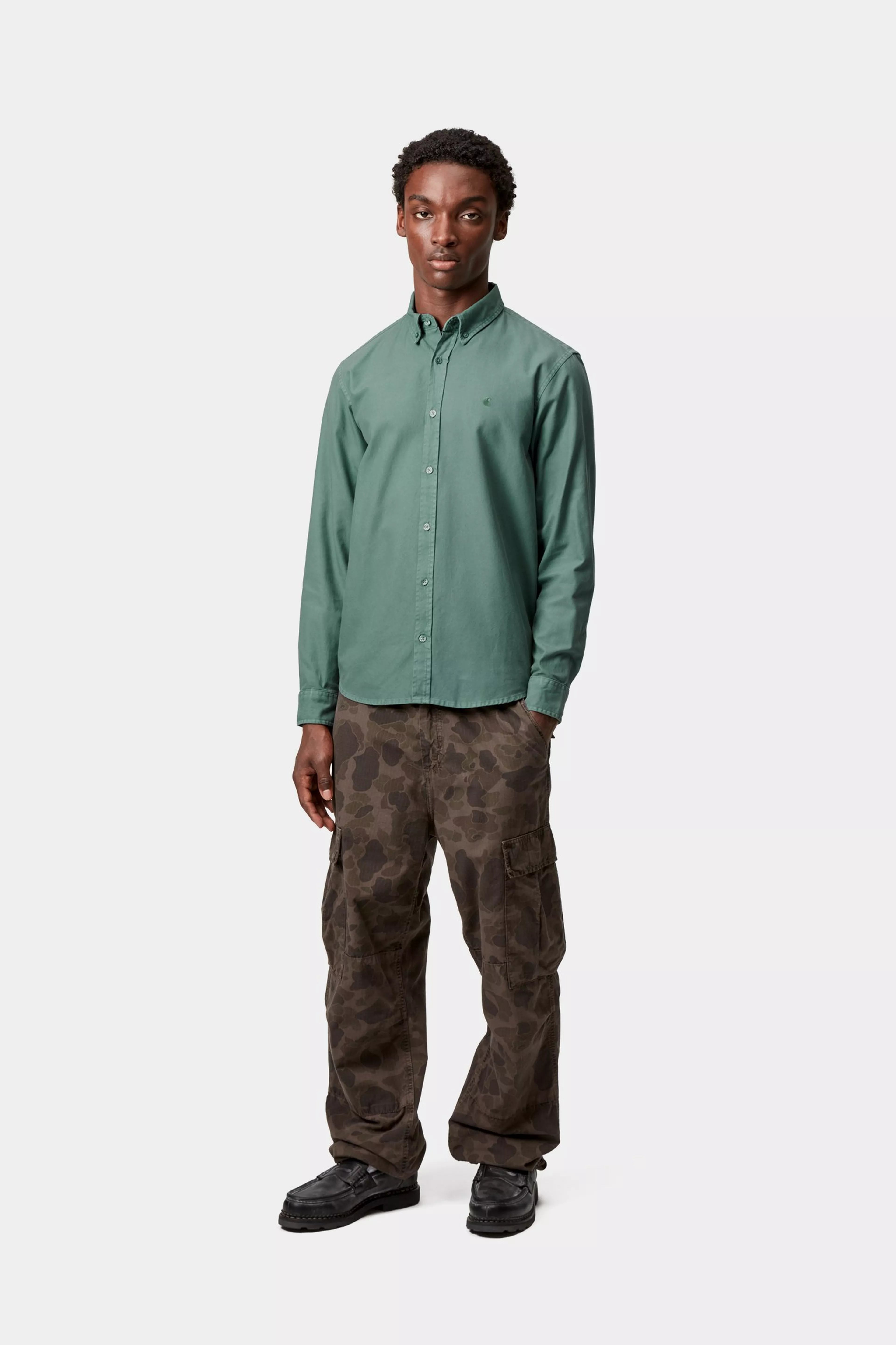 Carhartt L/S Bolton Shirt - Silver Pine - Stencil
