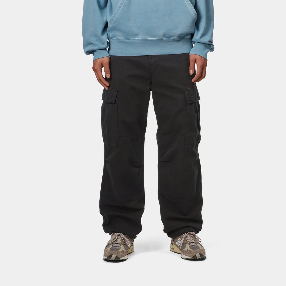 Carhartt Regular Cargo Pants - Black (Garment Dyed) - Stencil