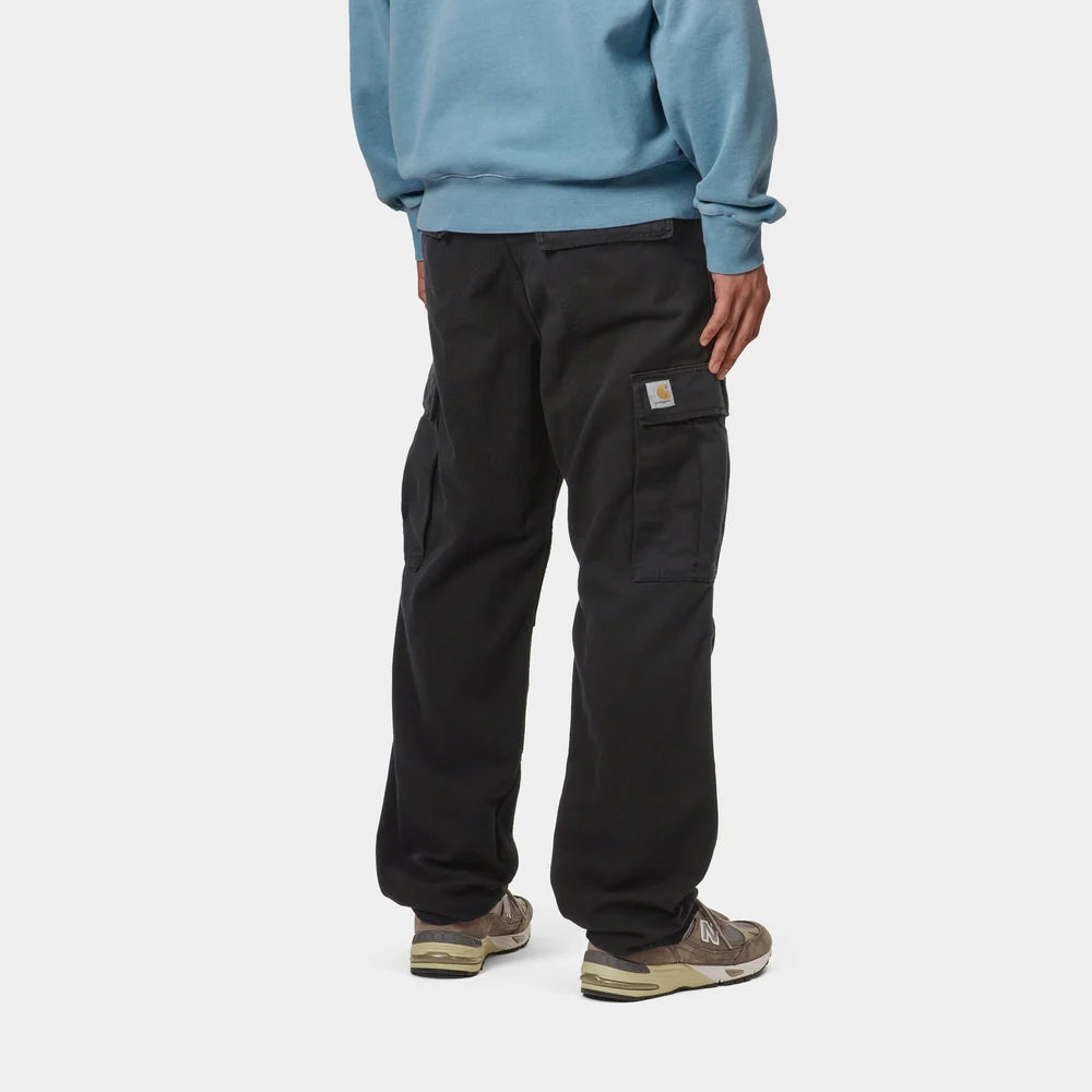 Carhartt Regular Cargo Pants - Black (Garment Dyed) - Stencil