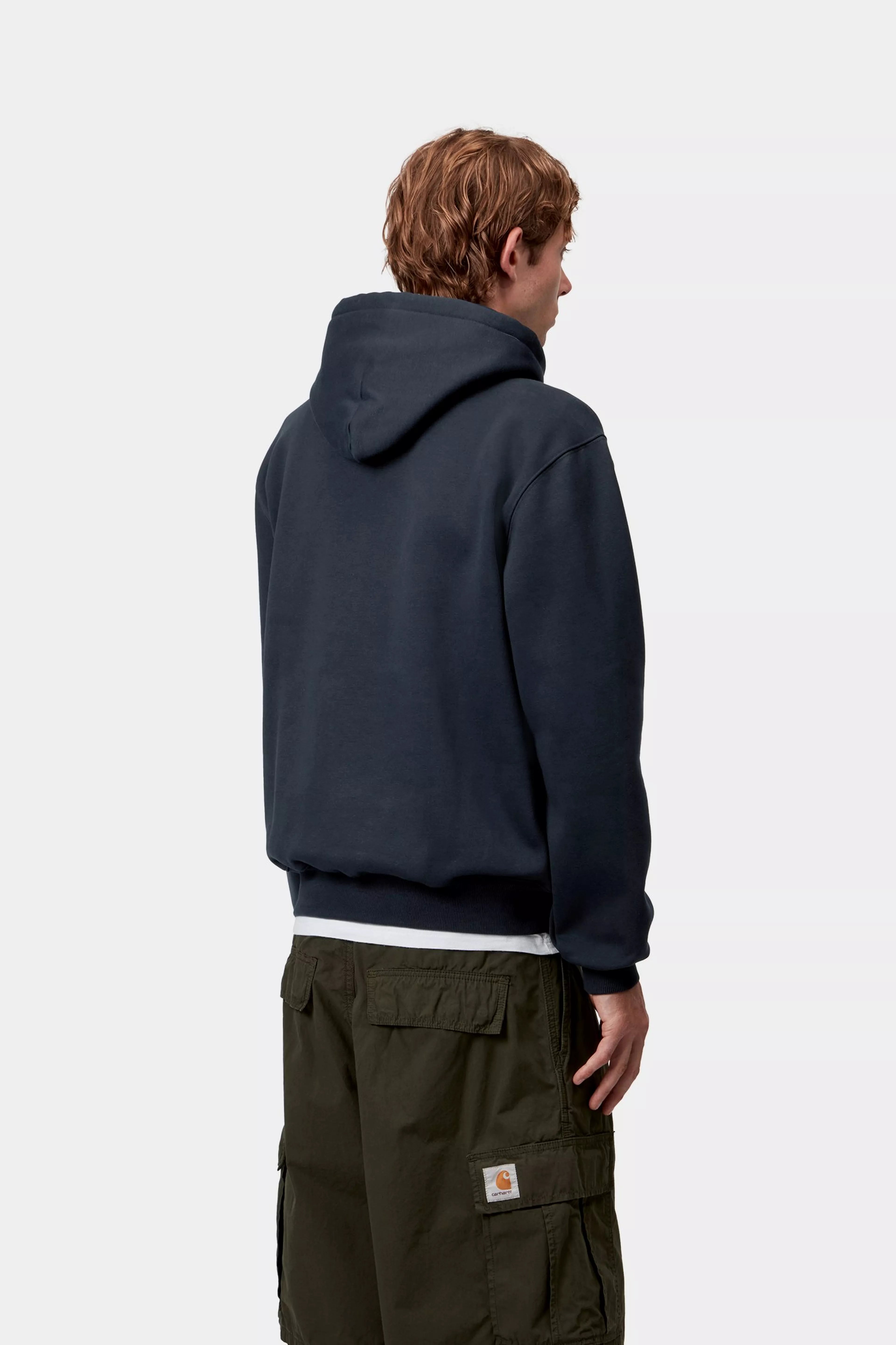 Carhartt Hooded "Carhartt" Sweat - Deep Night / Palisander - Stencil