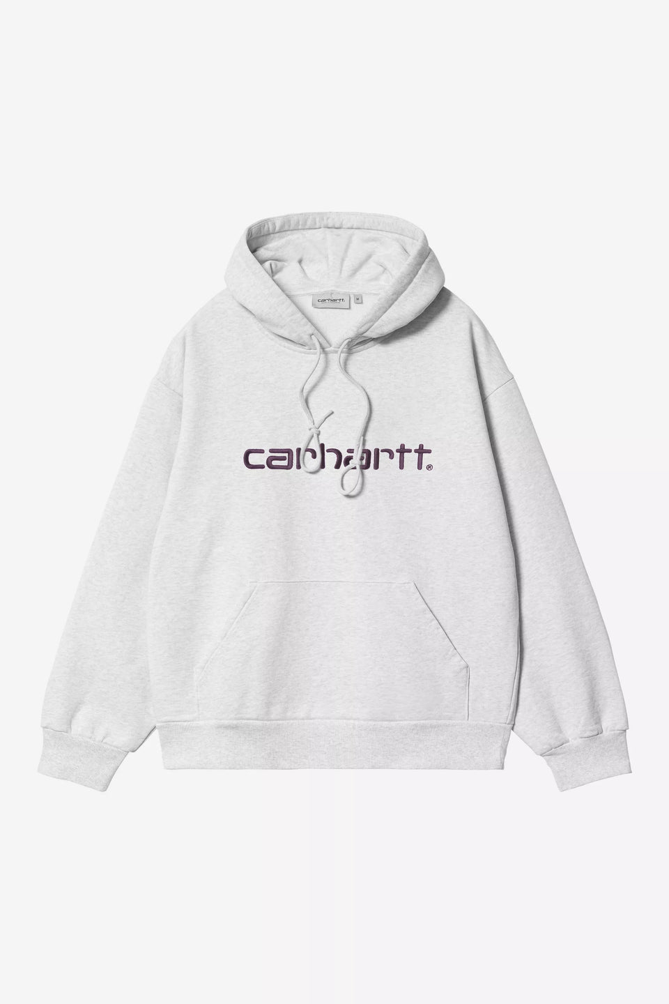 Carhartt Hooded "Carhartt" Sweat - Ash Heather / Cozy Purple