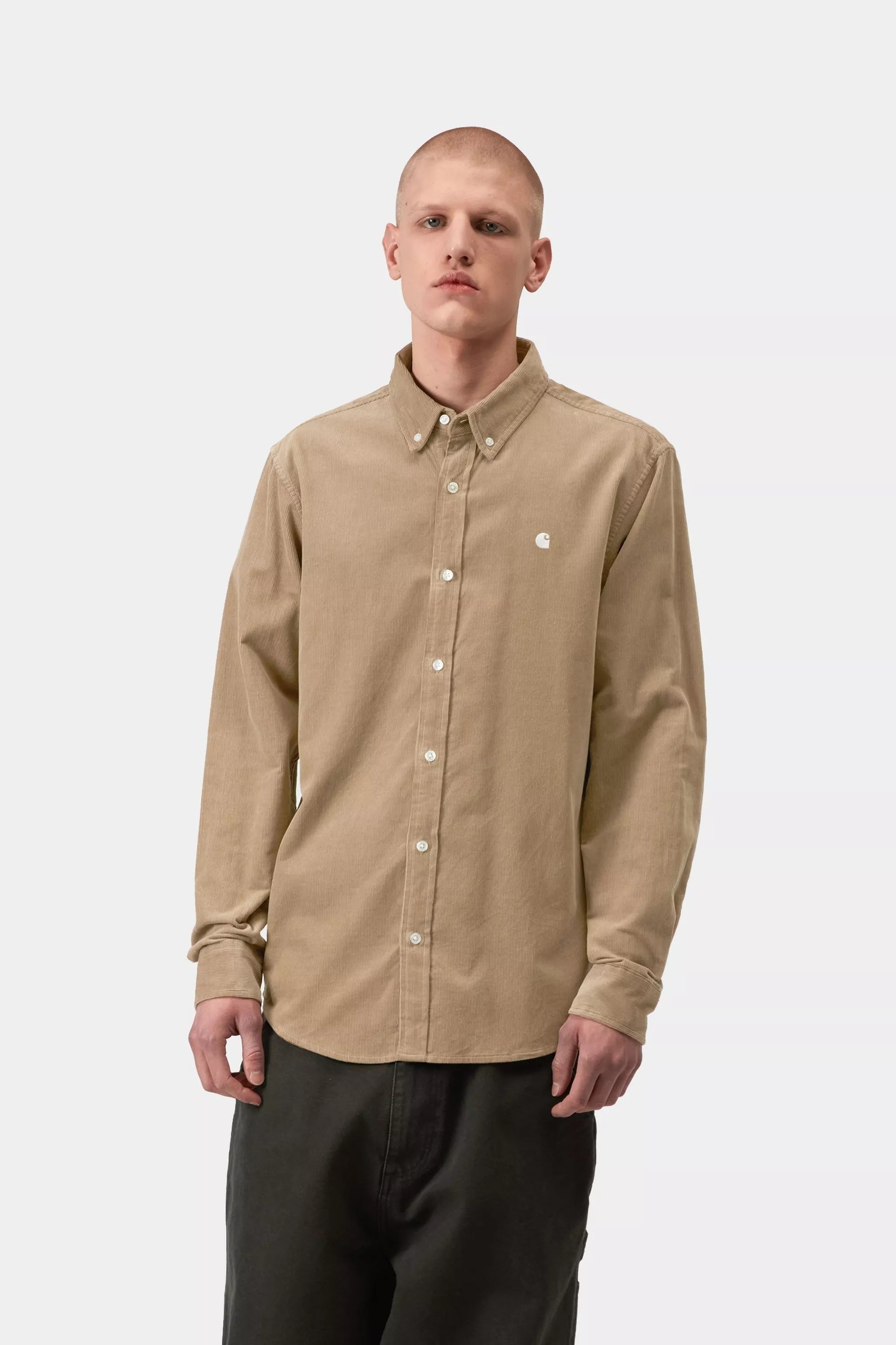 Carhartt L/S Madison Fine Cord Shirt - Iroko / Wax - Stencil