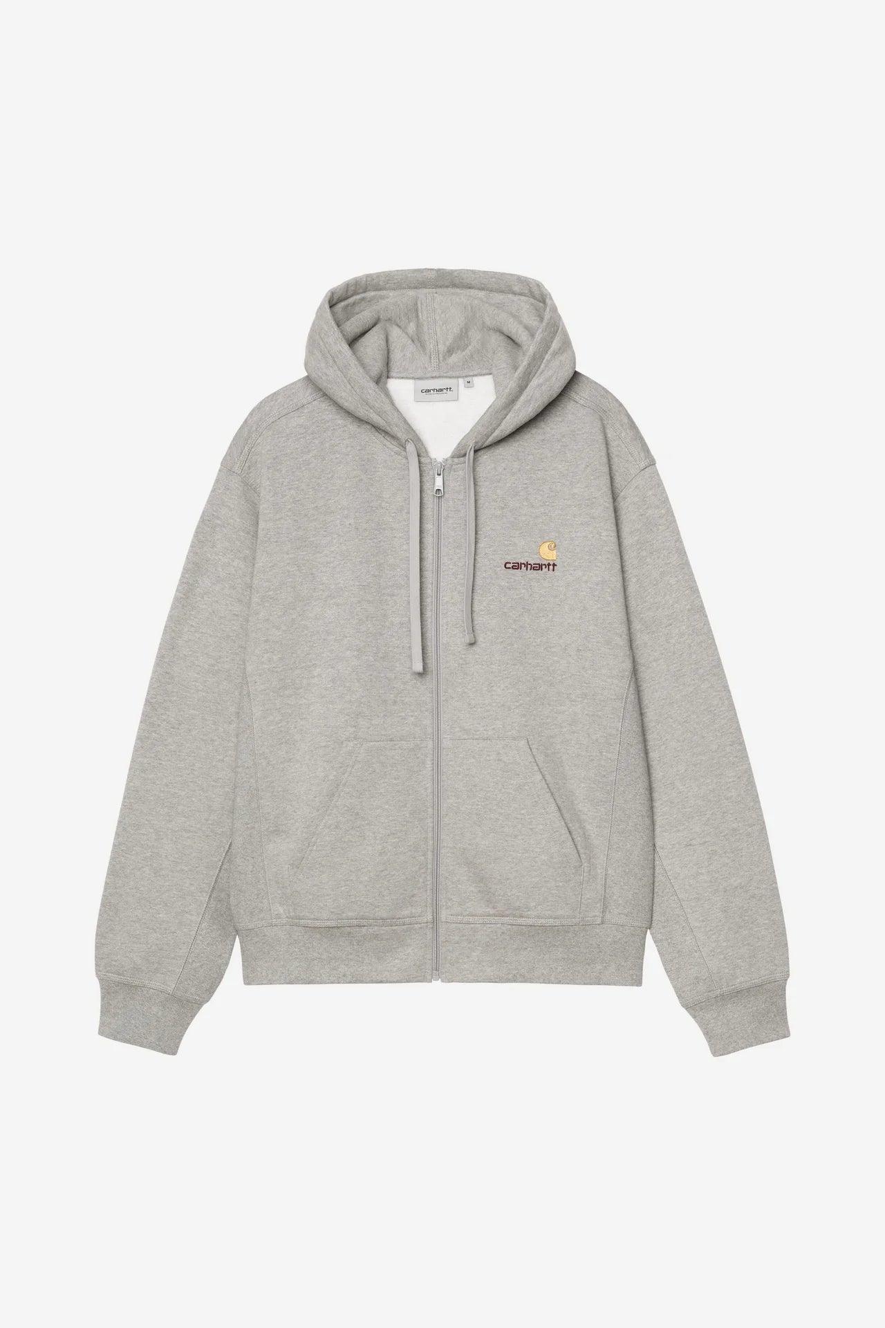 Carhartt Hooded American Script Jacket - Grey Heather - Stencil