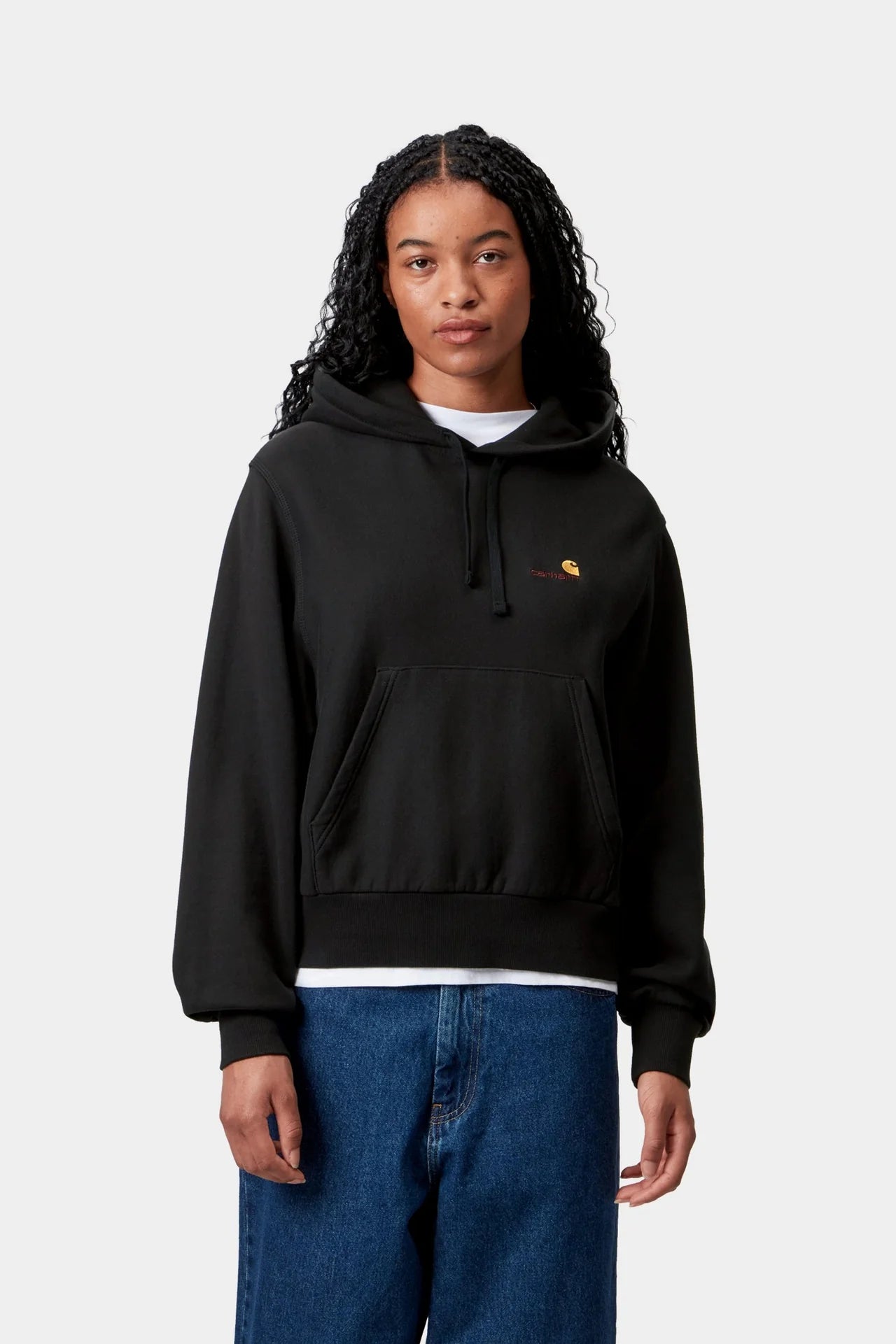 Carhartt W HD American Script Sweat - Black - Stencil