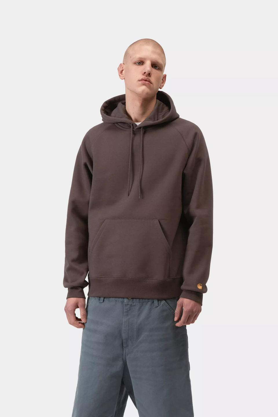 Carhartt Hooded Chase Sweatshirt - Shale / Gold