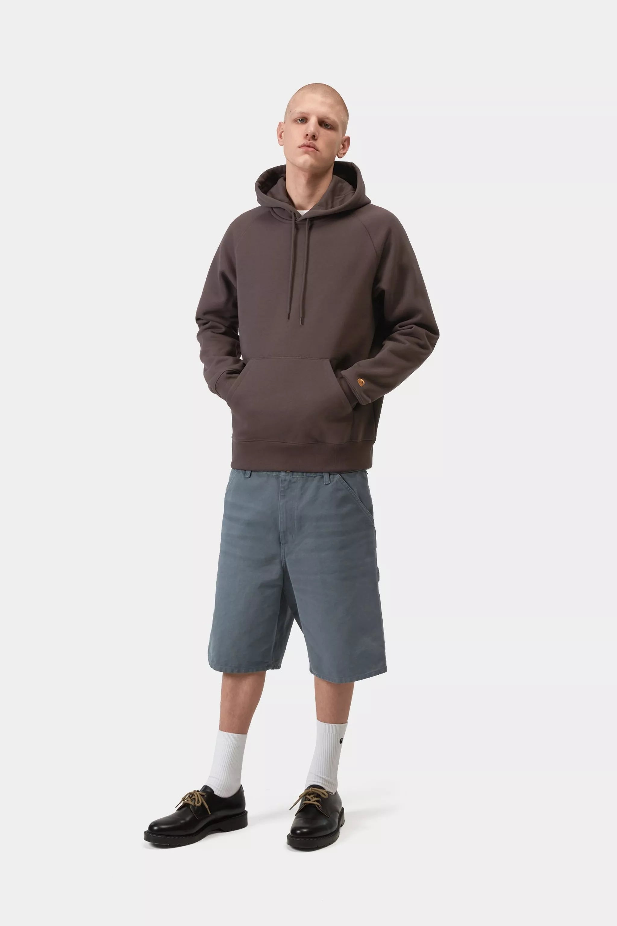Carhartt Hooded Chase Sweatshirt - Shale / Gold - Stencil