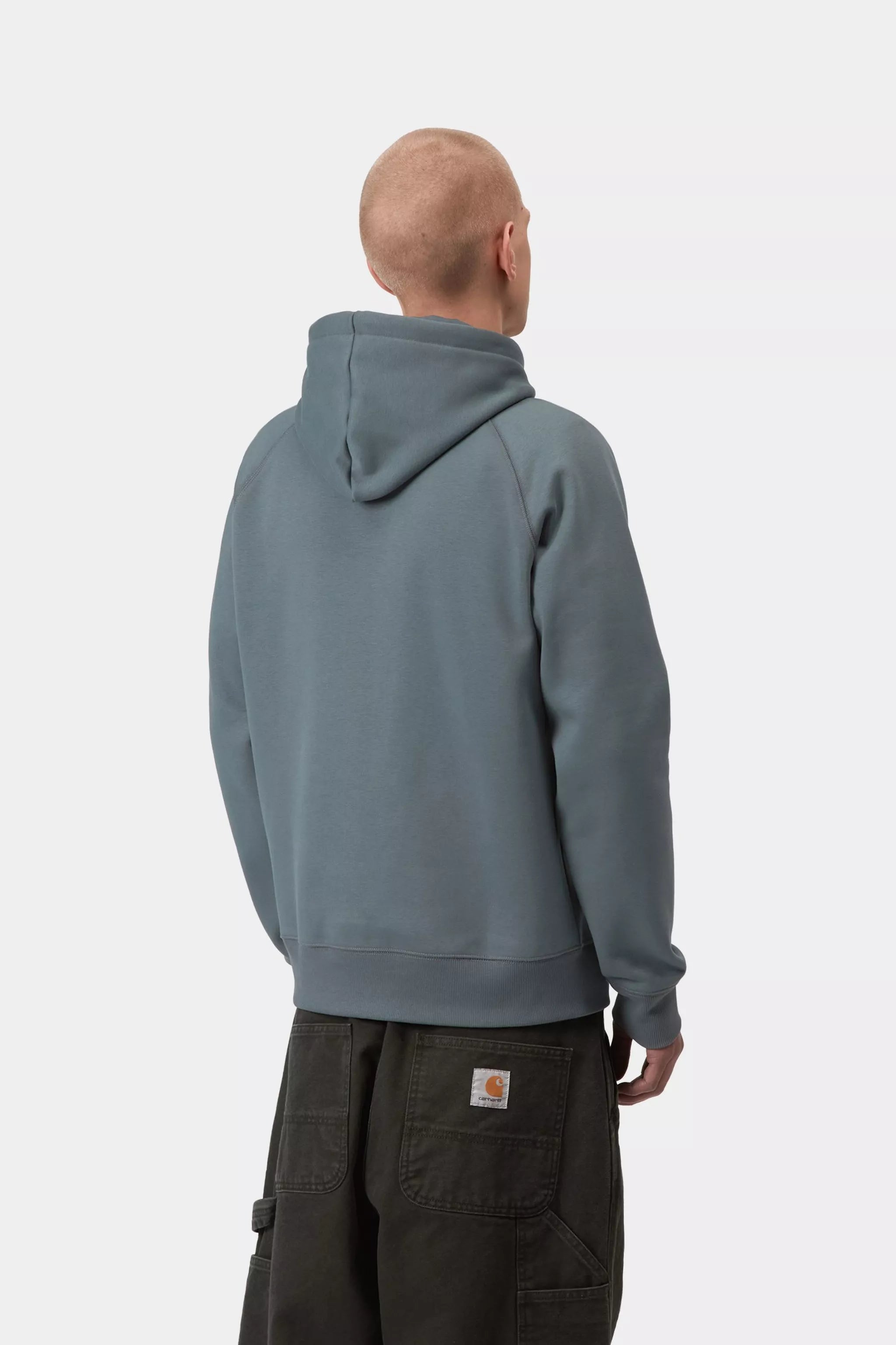 Carhartt Hooded Chase Sweatshirt - Shale / Gold - Stencil