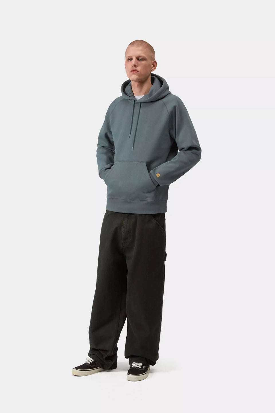 Carhartt Hooded Chase Sweatshirt - Shale / Gold