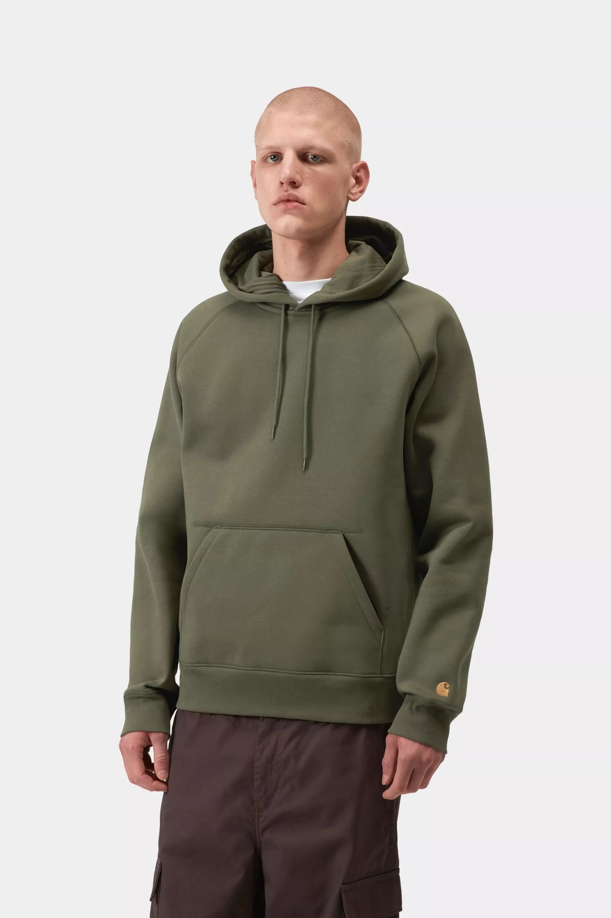 Carhartt Hooded Chase Sweatshirt - Leaf / Gold - Stencil