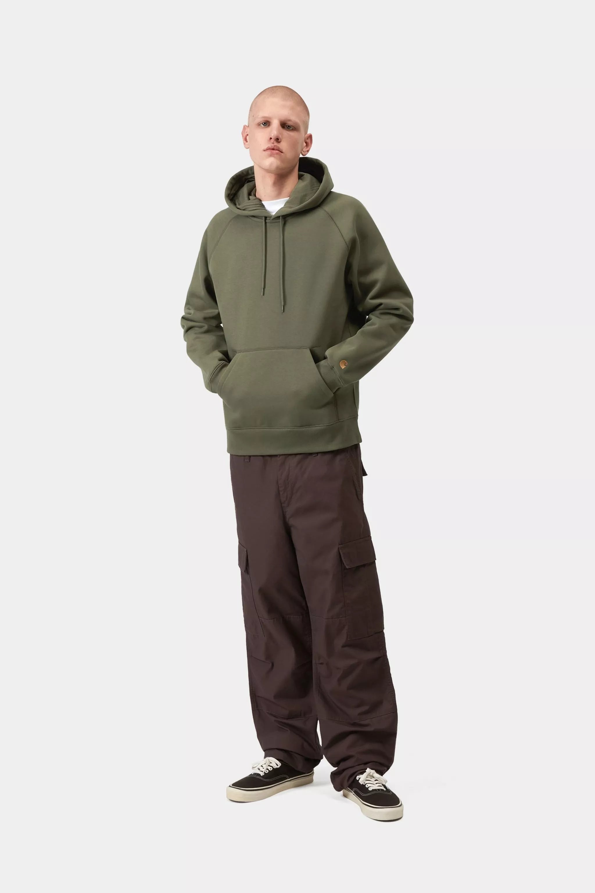 Carhartt Hooded Chase Sweatshirt - Leaf / Gold - Stencil