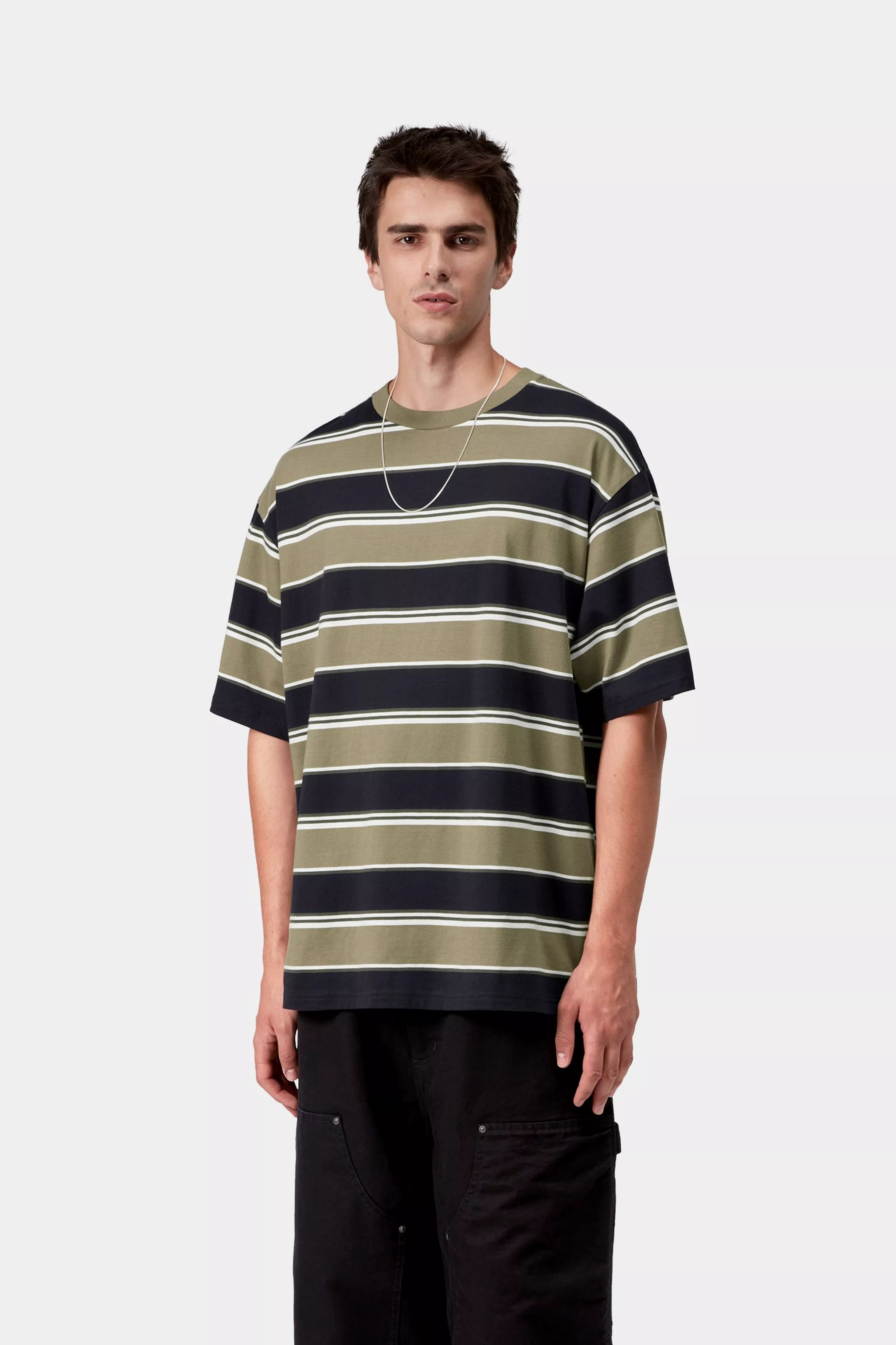 Carhartt Malone T-Shirt Malone Stripe / Brass - Stencil