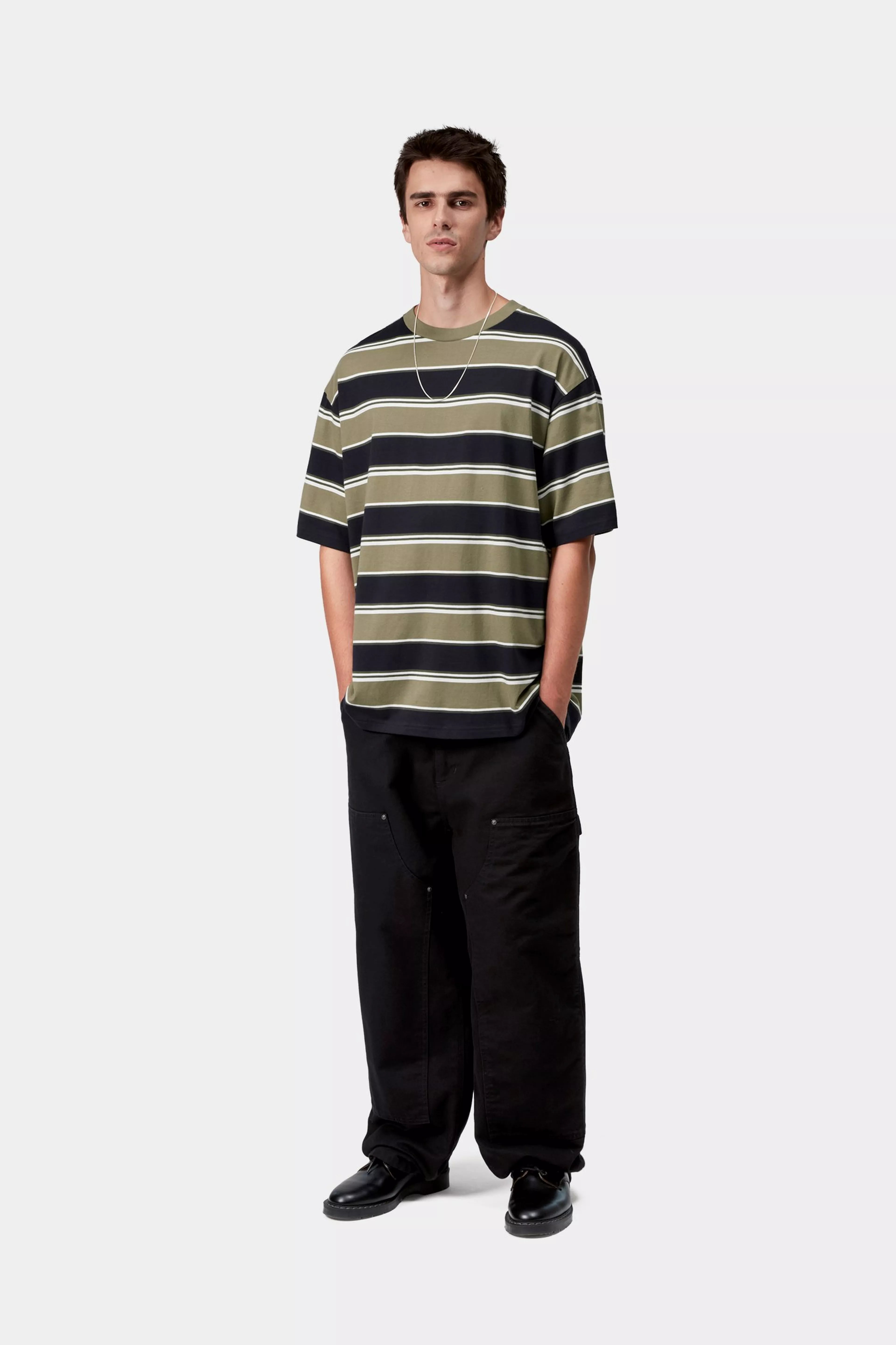 Carhartt Malone T-Shirt Malone Stripe / Brass - Stencil