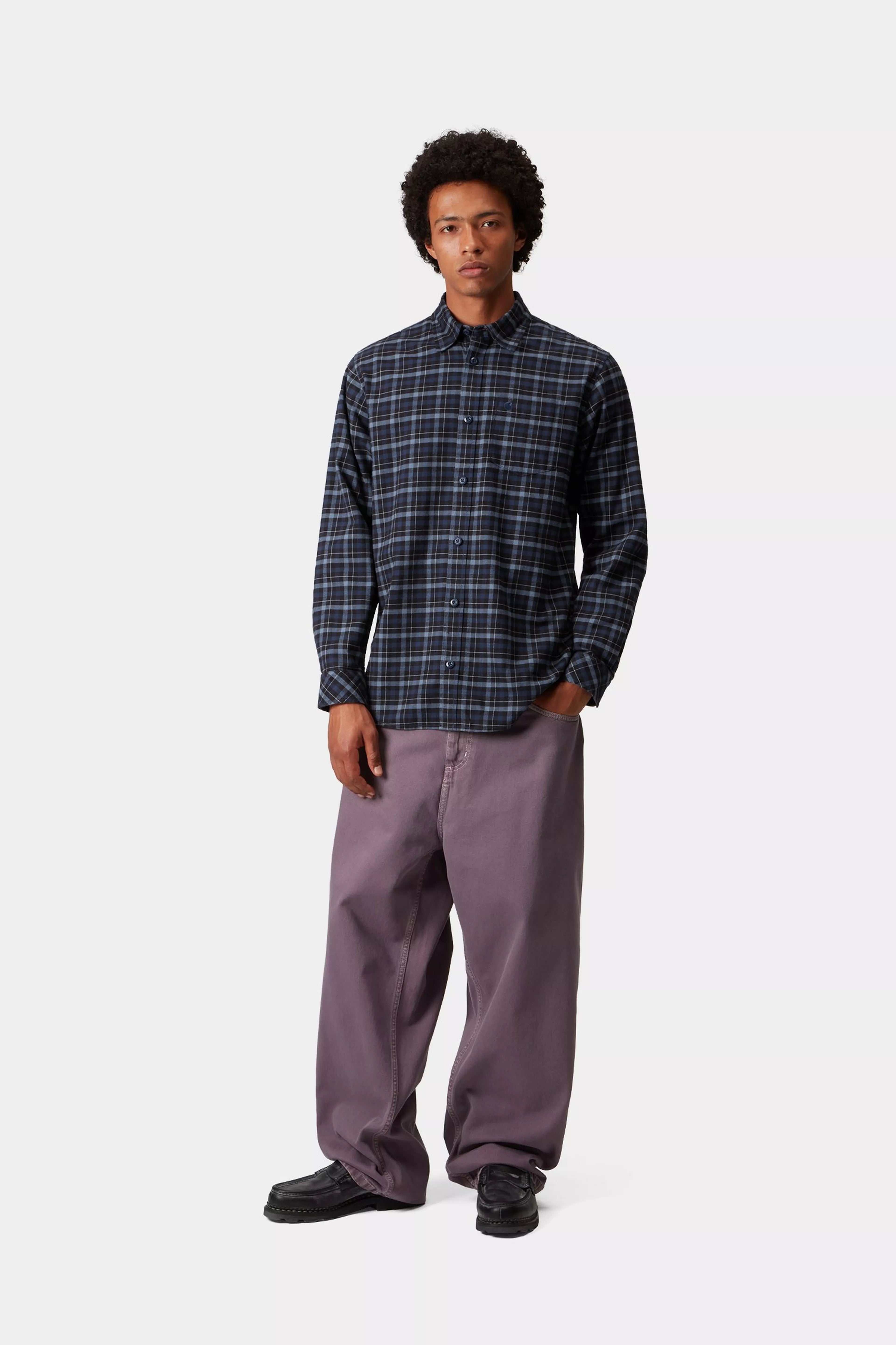 Carhartt L/S Widmark Shirt - Widmark Check Jupiter - Stencil