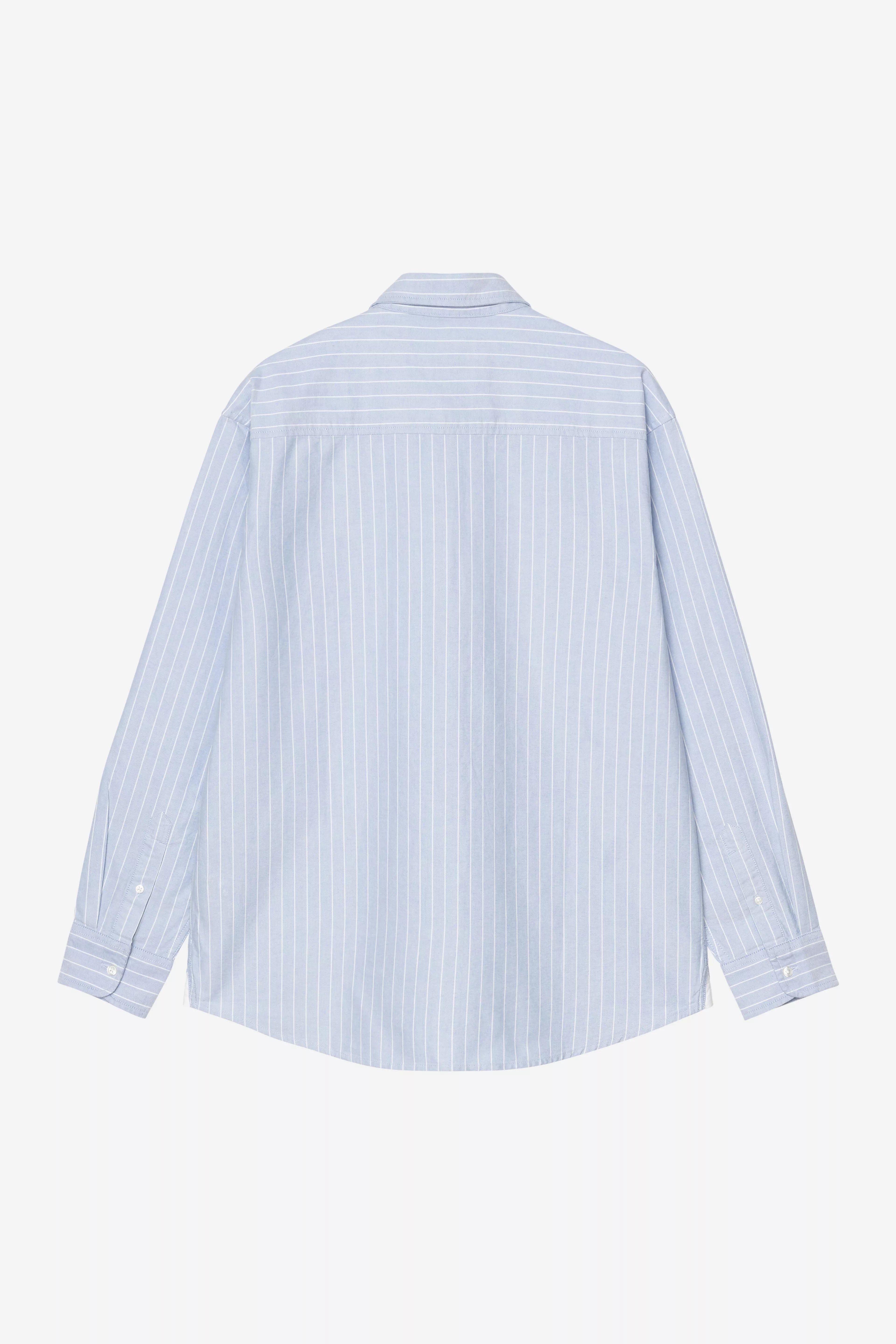 Carhartt L/S Cassel Shirt - Cassel Stripe. - Bleach / White - Stencil