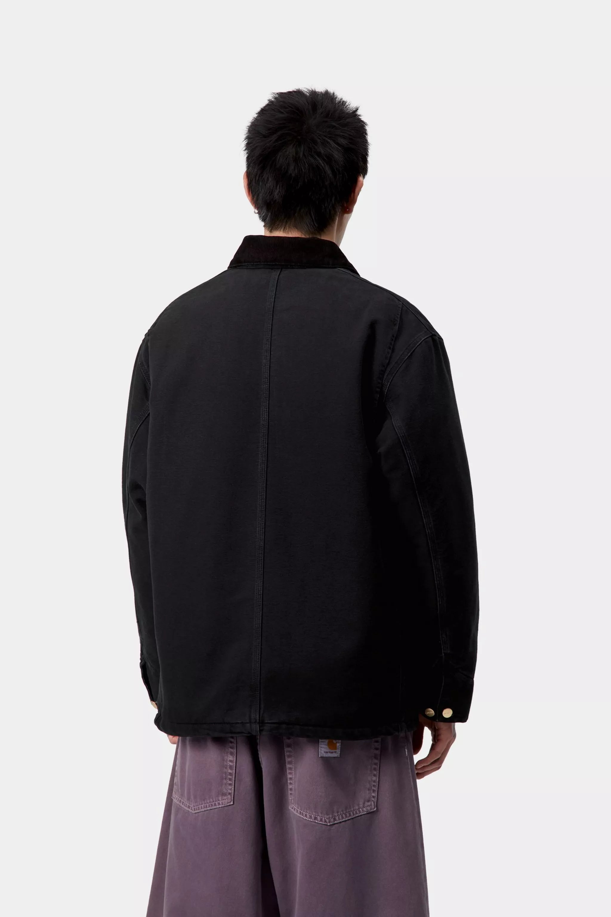Carhartt OG Chore Coat - Black / Black Stone Canvas - Quilted Liner - Stencil