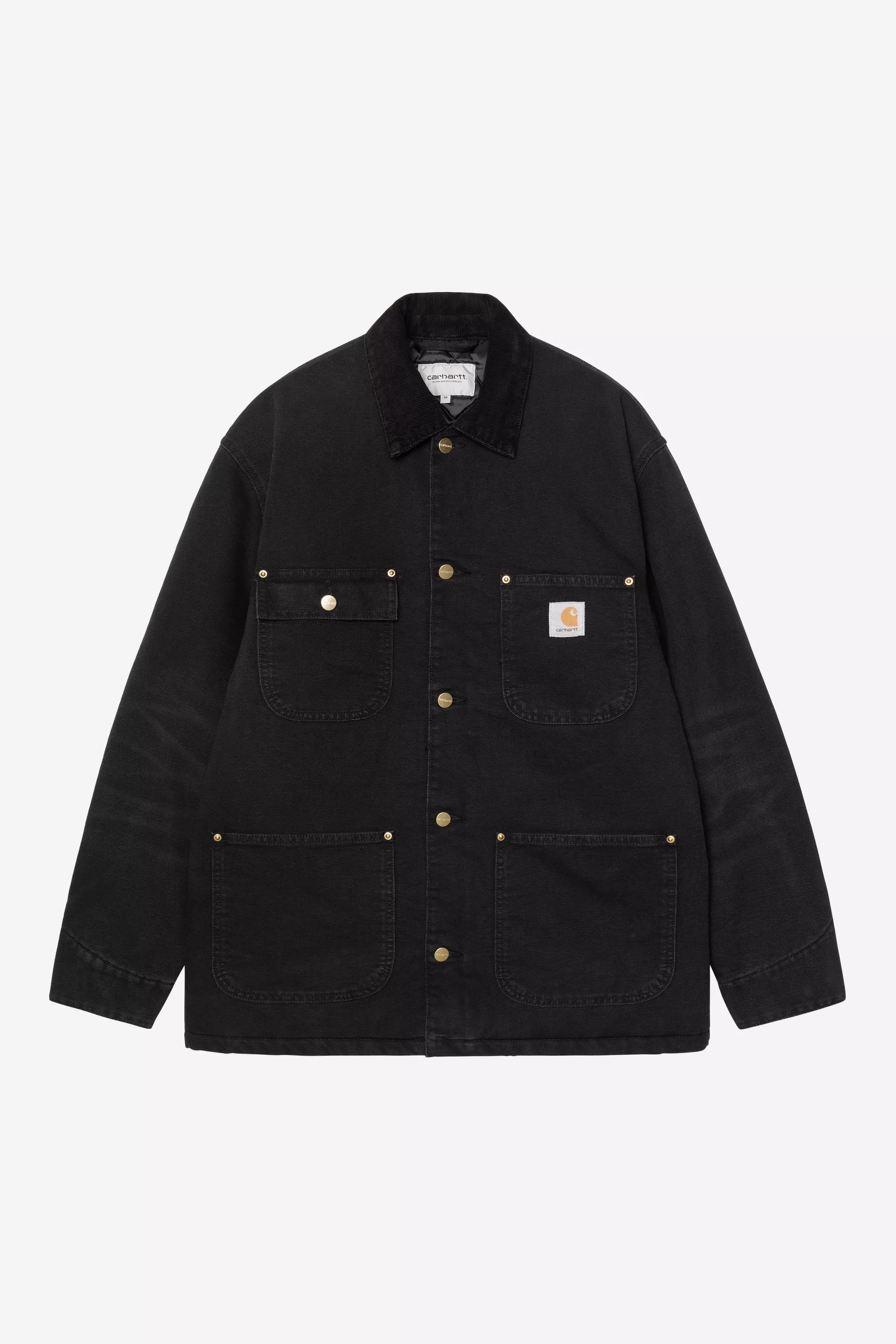 Carhartt OG Chore Coat - Black / Black Stone Canvas - Quilted Liner - Stencil