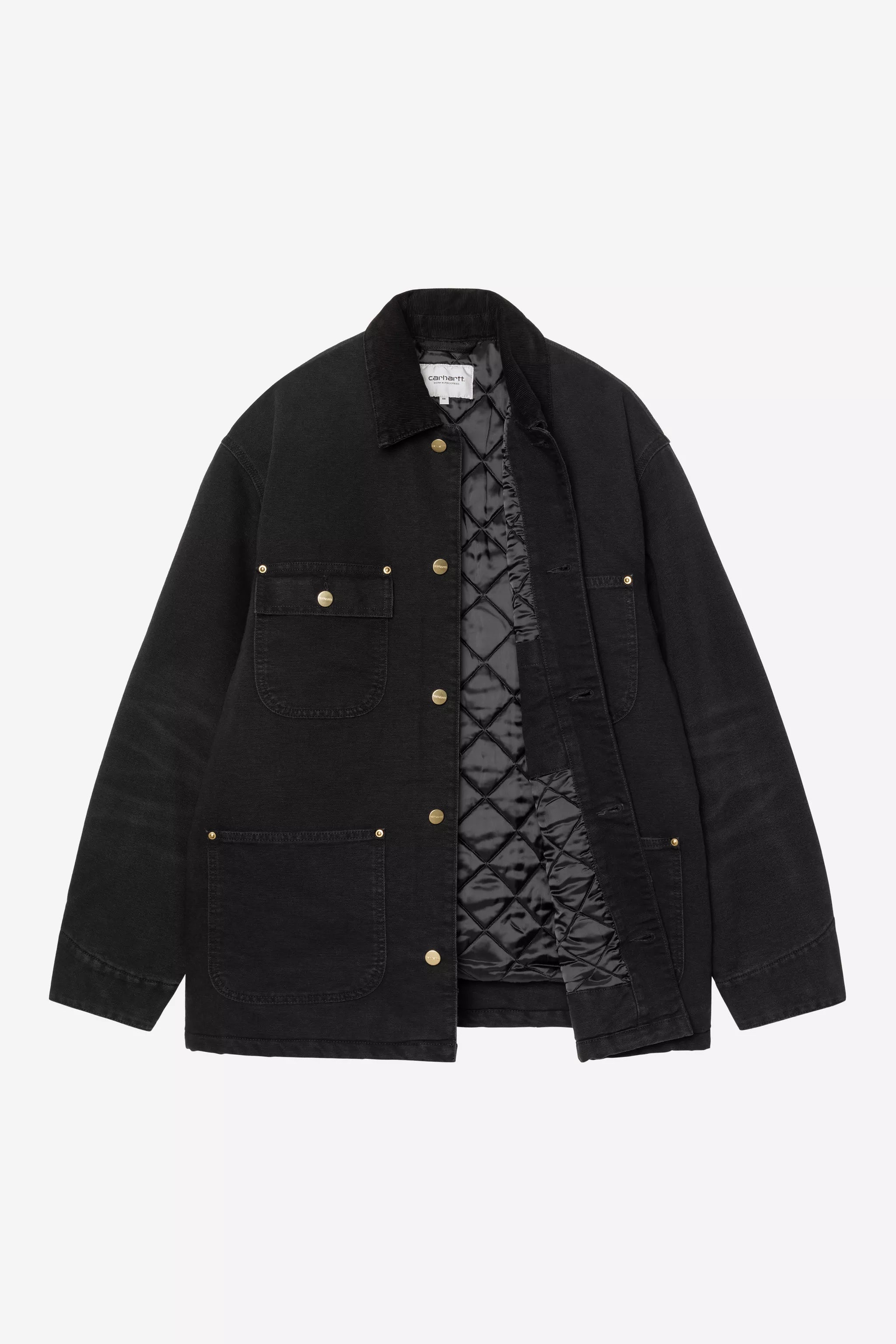 Carhartt OG Chore Coat - Black / Black Stone Canvas - Quilted Liner - Stencil