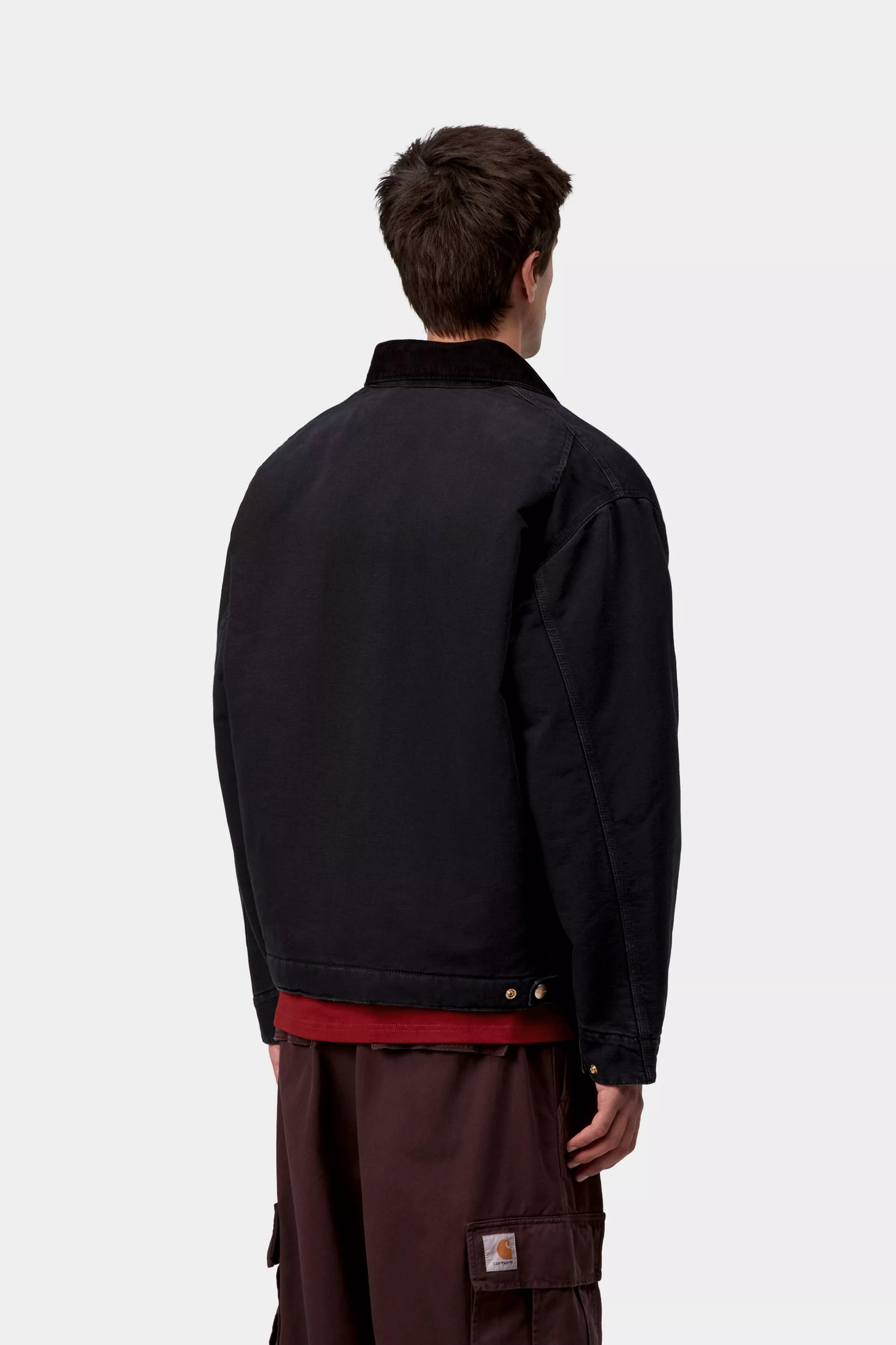Carhartt OG Detroit Jacket - Black / Black Stone Canvas - Quilted Liner - Stencil