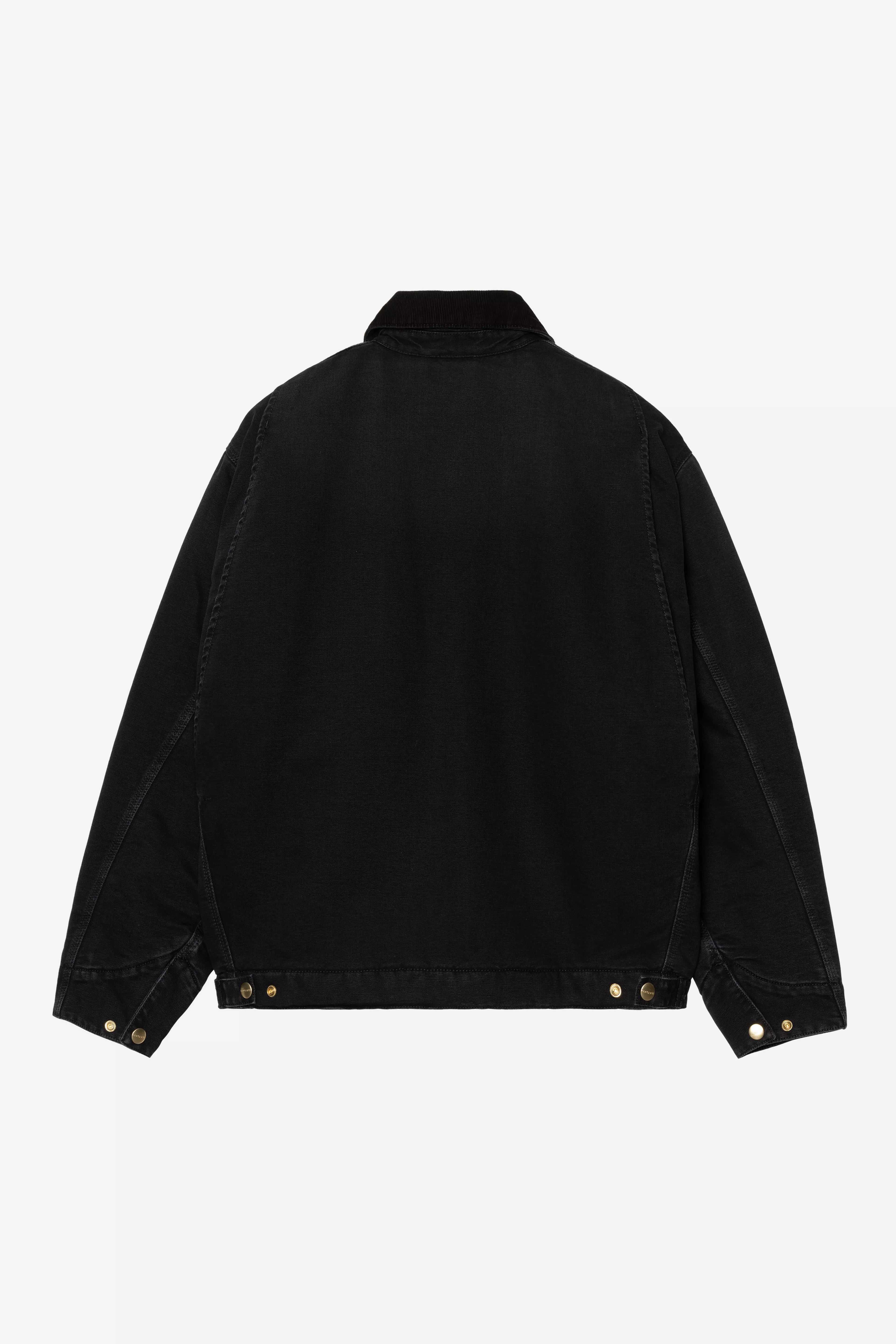 Carhartt OG Detroit Jacket - Black / Black Stone Canvas - Quilted Liner - Stencil