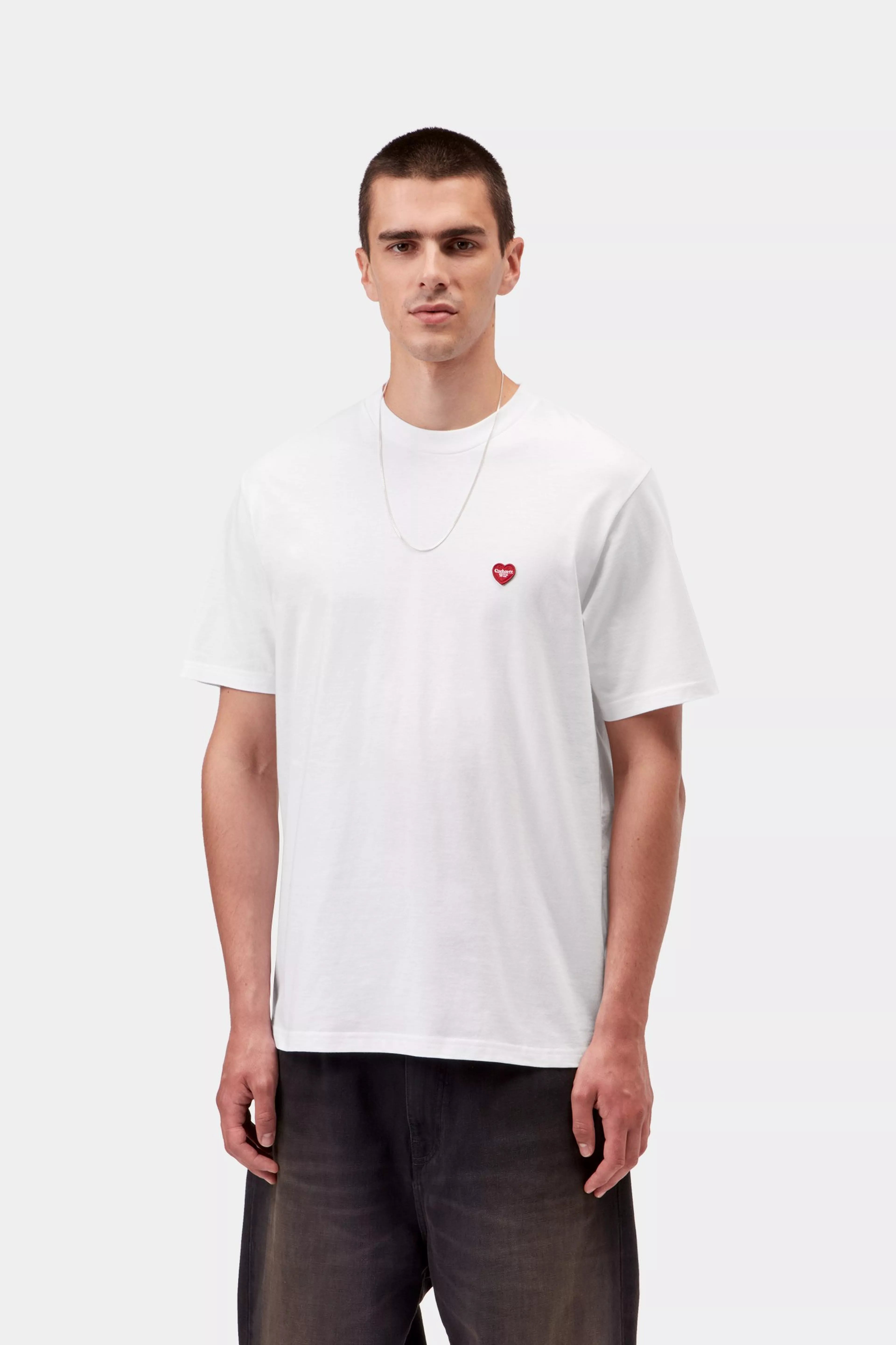 Carhartt S/S Small Heart T-Shirt - White / Red