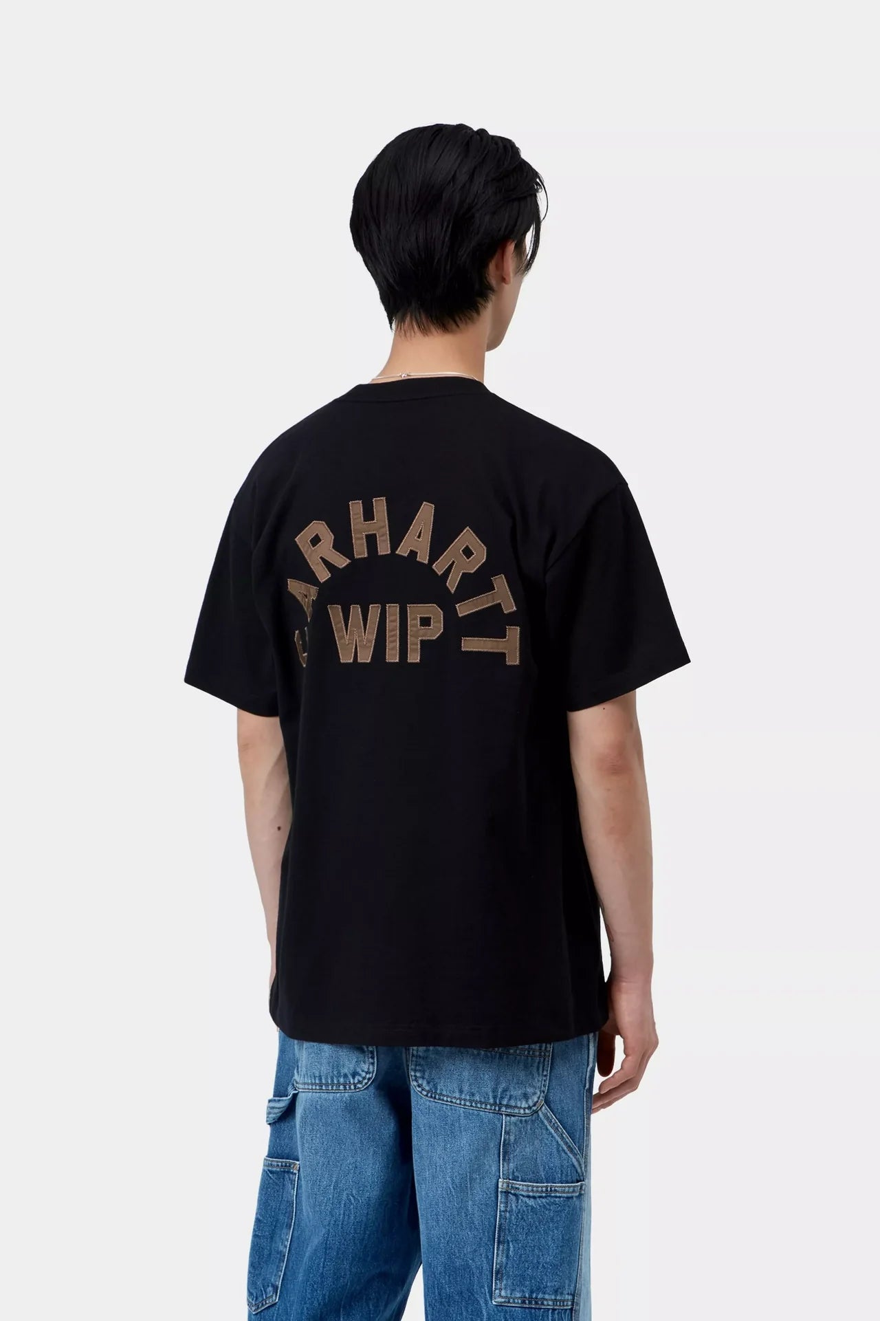 Carhartt S/S Arch Script T-Shirt - Black / WIP H Brown