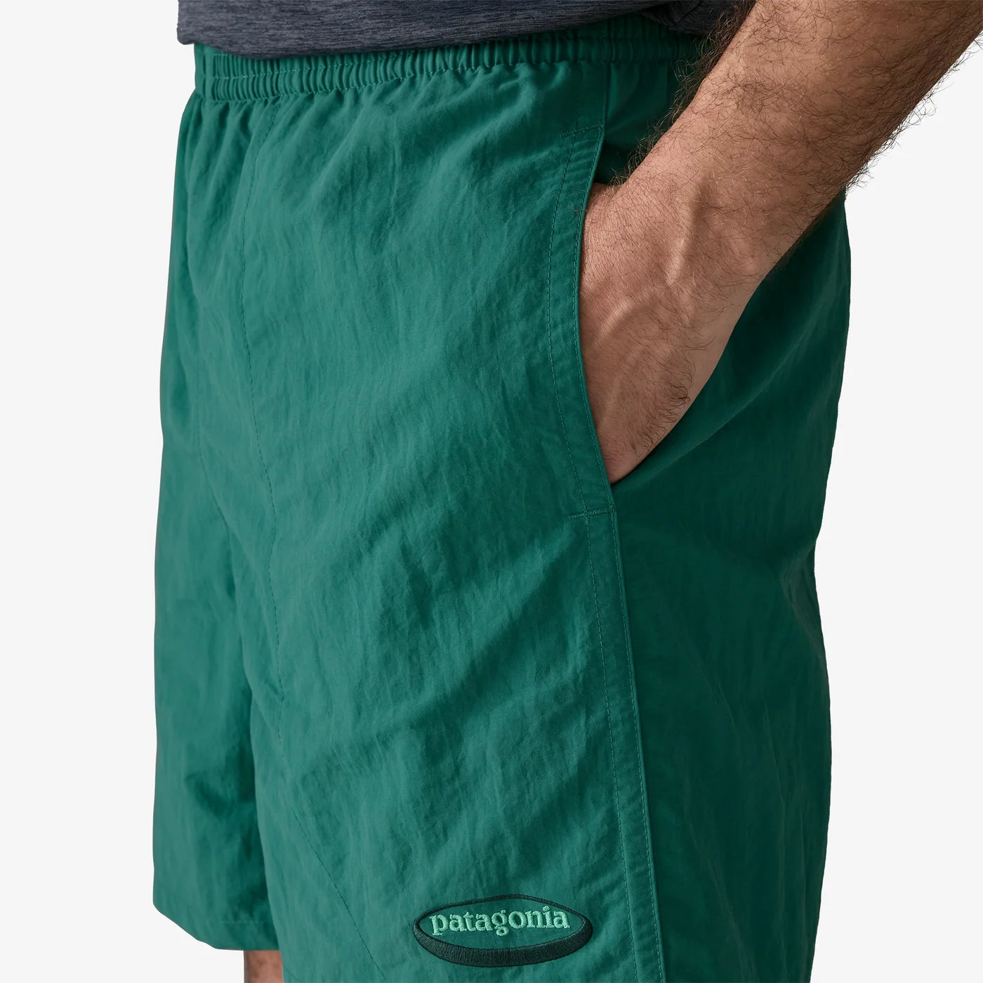 Patagonia Men's Baggies™ Shorts - 5" - 95 Oval Logo : Gem Green - Stencil