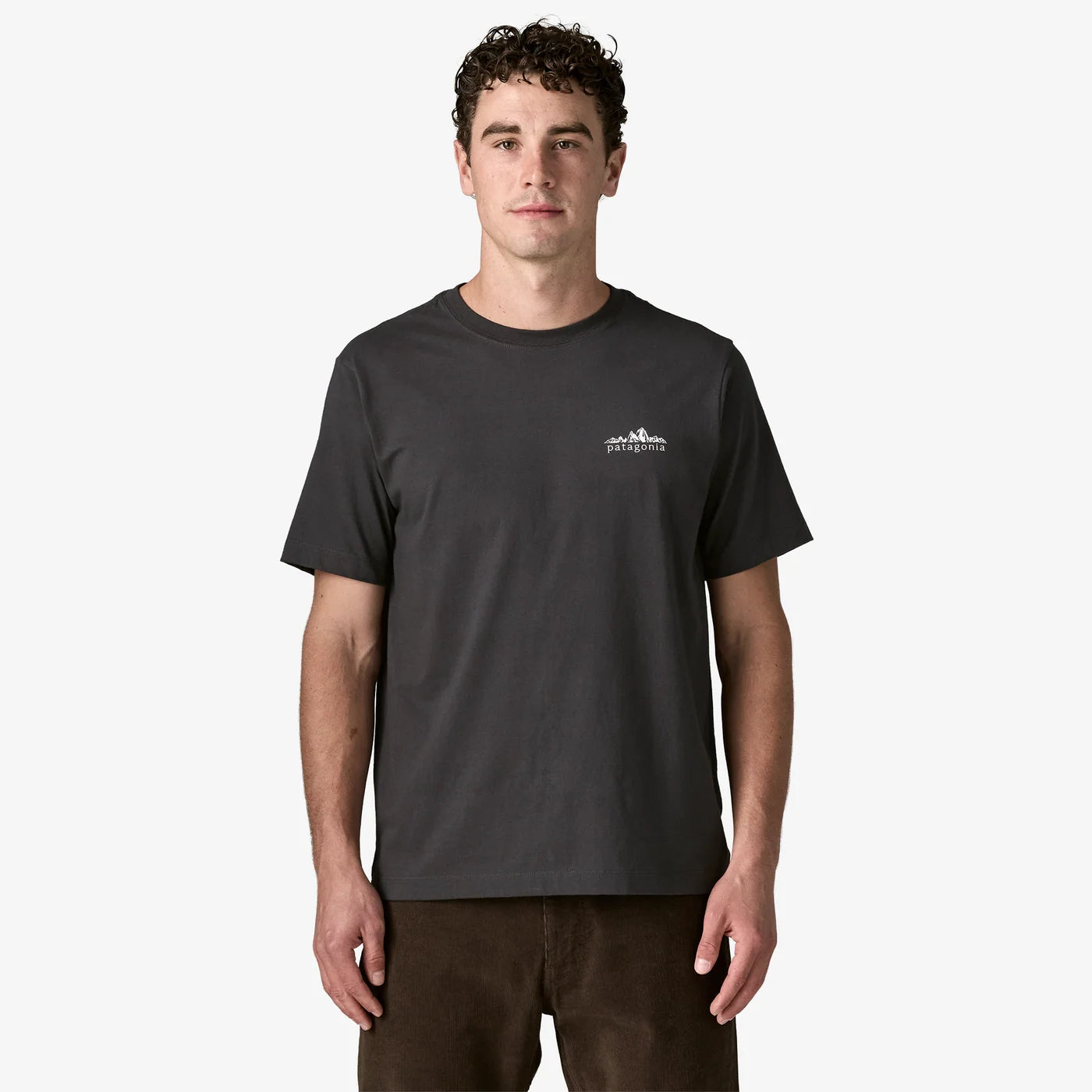 Patagonia Men's Fitz Roy Foothills T-Shirt - Ink Black - Stencil