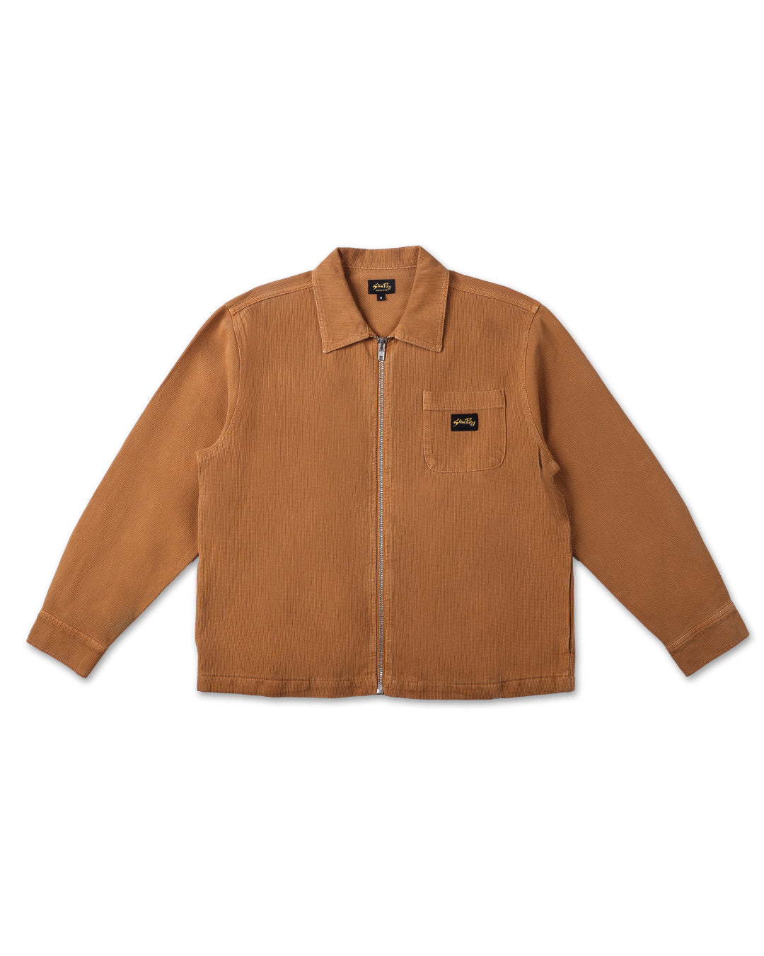 Stan Ray Long Sleeve Zip Through Shirt - Brown Sugar