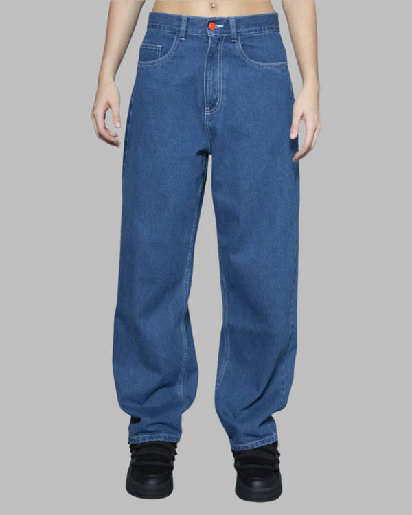 BeWider Super Loose - Blue Denim with White Stitching