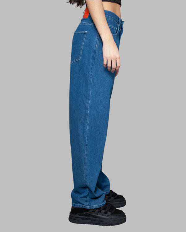 BeWider Super Loose - Blue Denim with White Stitching