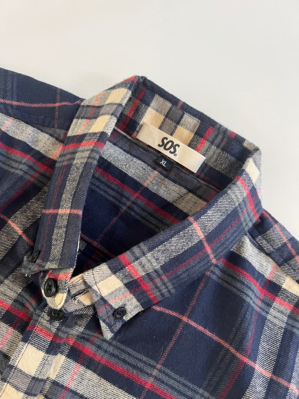 SOS Hereford Flannel L/S Shirt - Navy Plaid