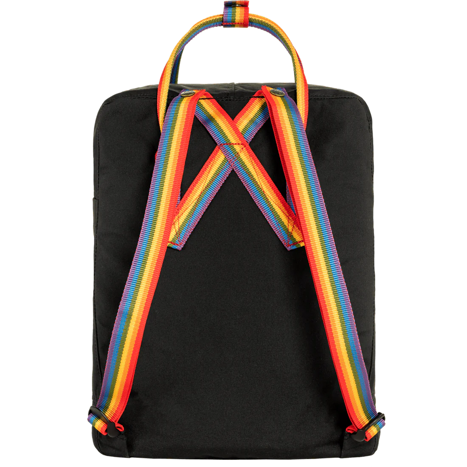 Fjallraven Kanken Backpack - Black - Rainbow Pattern