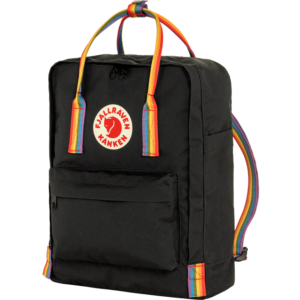 Fjallraven Kanken Backpack - Black - Rainbow Pattern