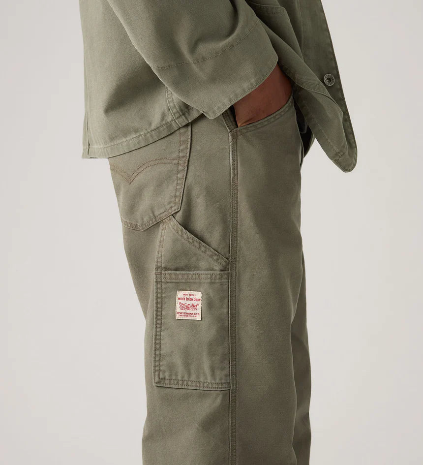 Levi's Men's 568 Loose Straight Carpenter - Dried Oregano Lightweight Canvas - Stencil