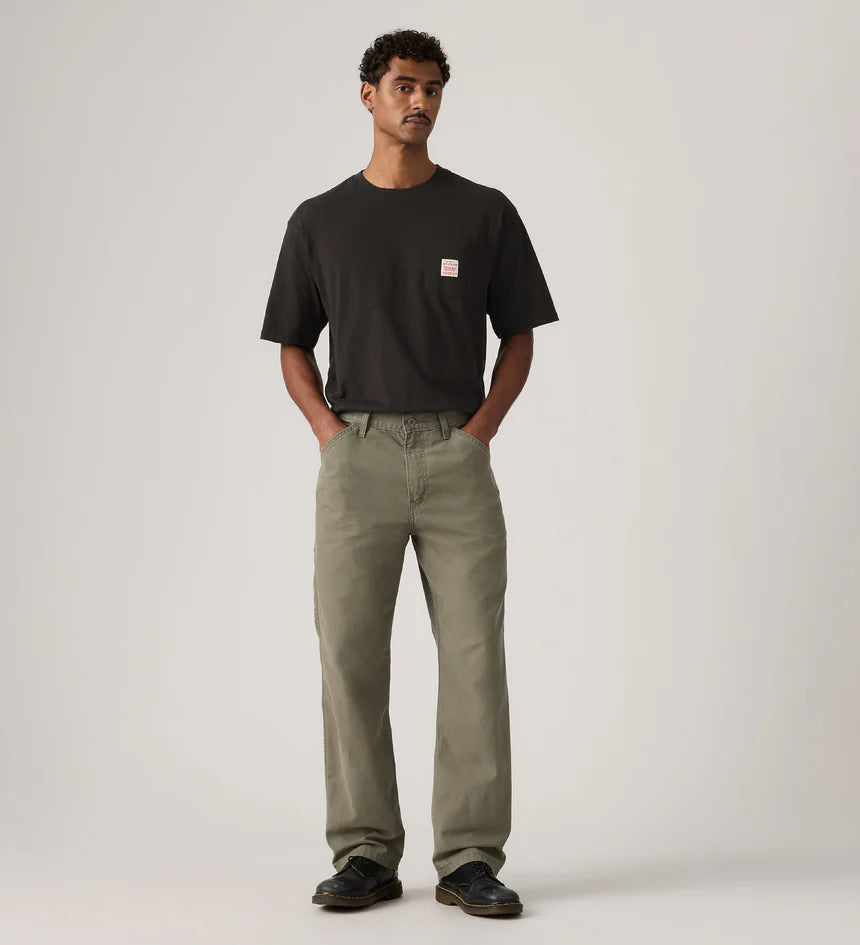 Levi's Men's 568 Loose Straight Carpenter - Dried Oregano Lightweight Canvas - Stencil