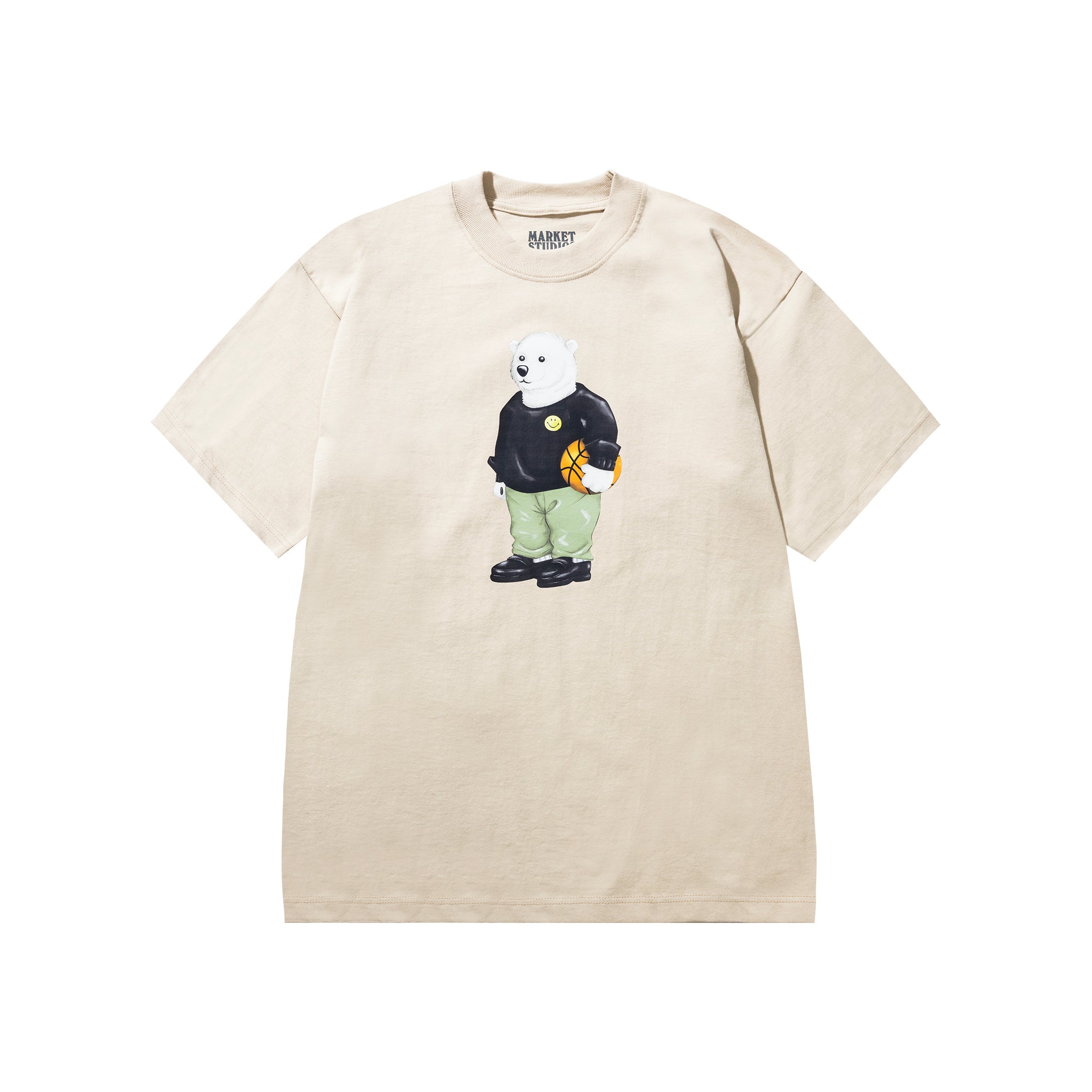 Market Smiley Polar Bear T-Shirt - Natural - Stencil