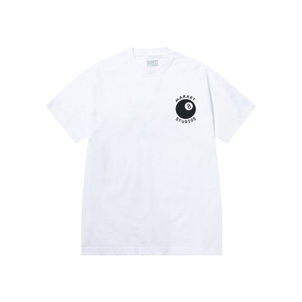 Market Eight Ball T-Shirt - White - Stencil