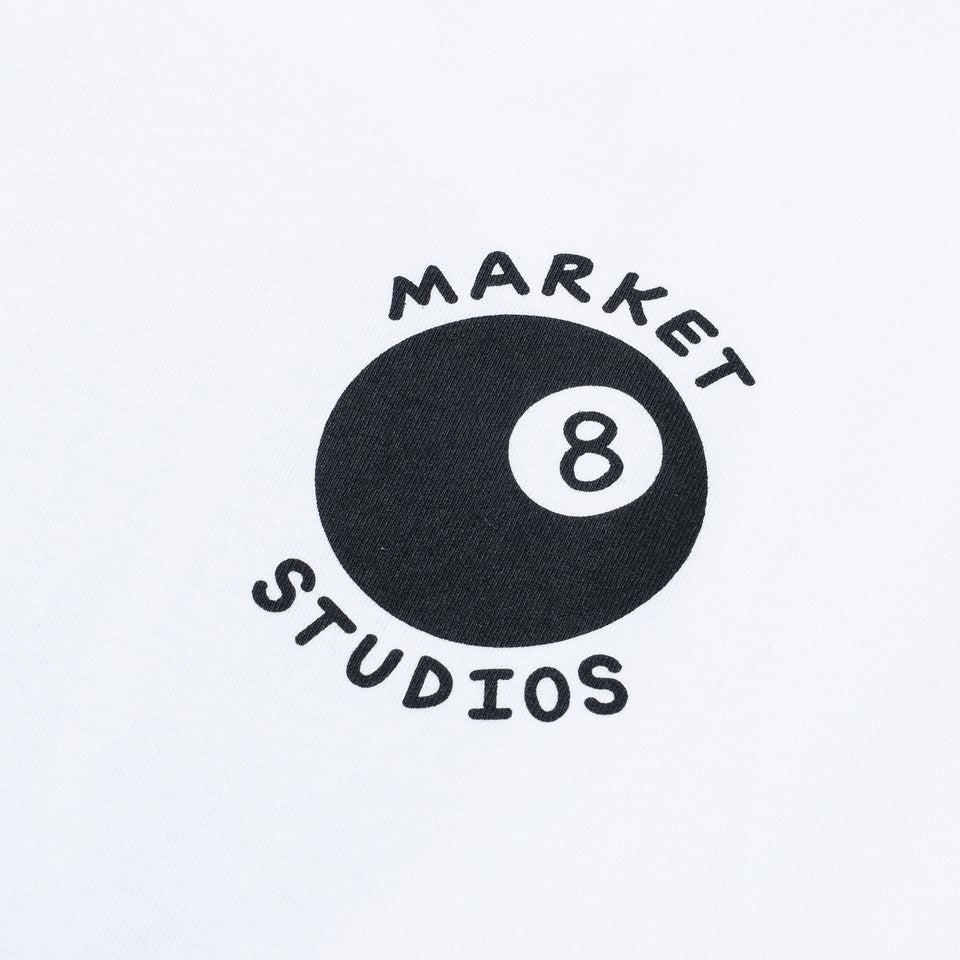 Market Eight Ball T-Shirt - White - Stencil