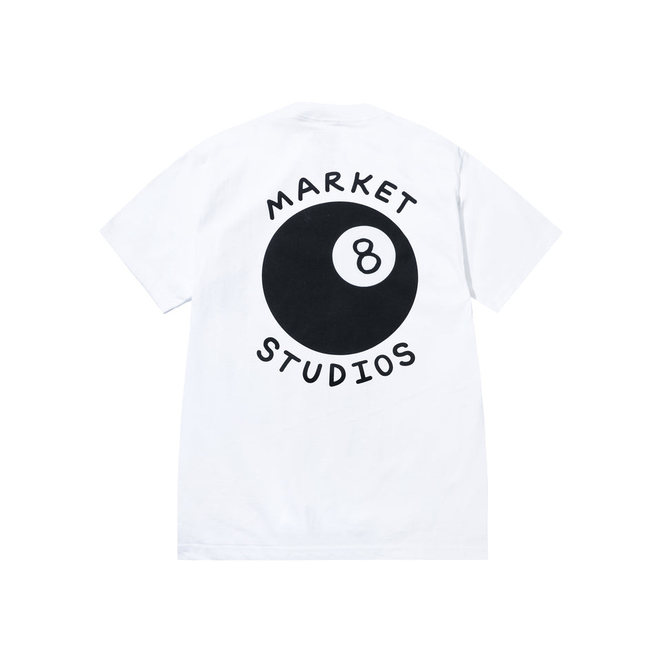 Market Eight Ball T-Shirt - White - Stencil